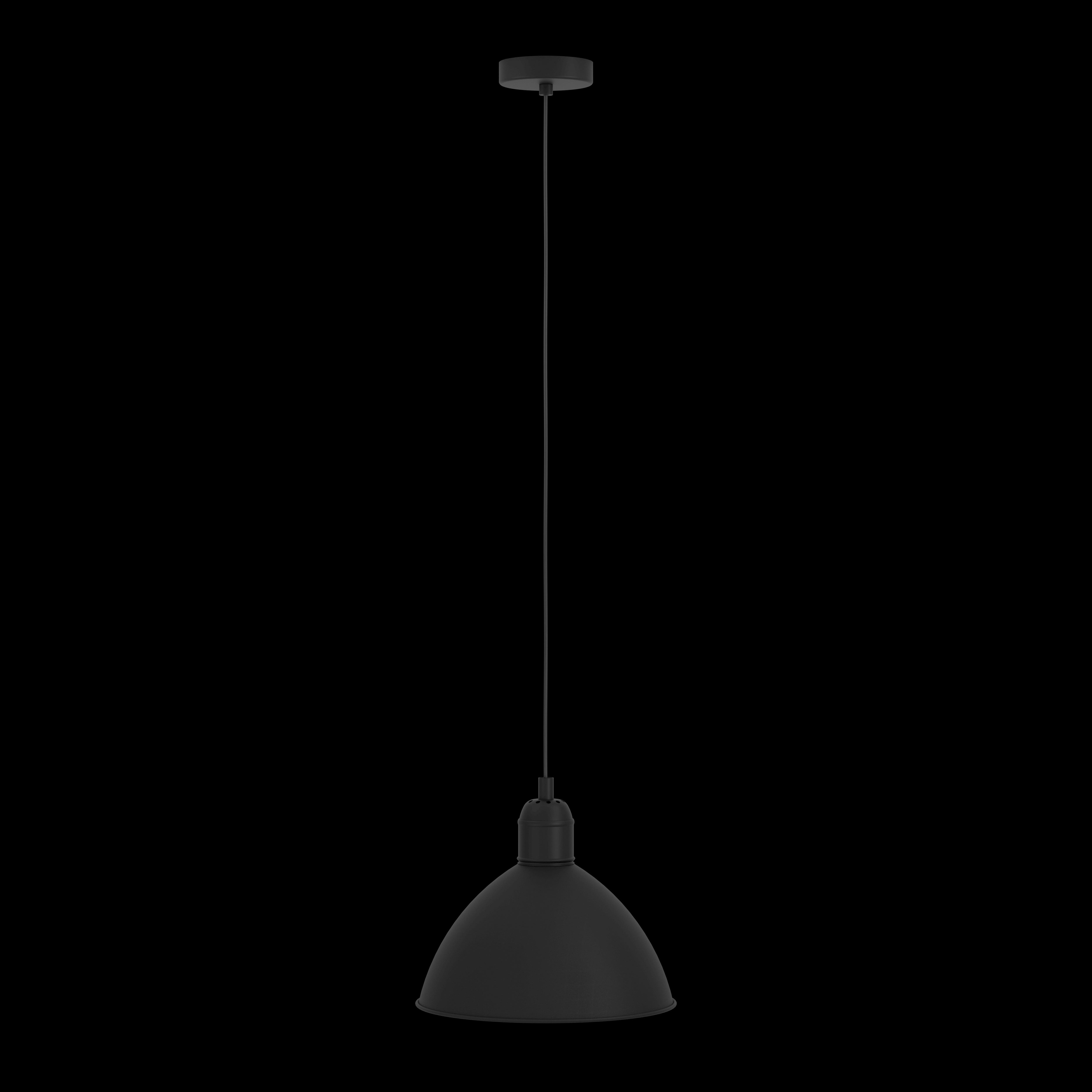 eglo priddy black steel industrial ceiling pendant living room image