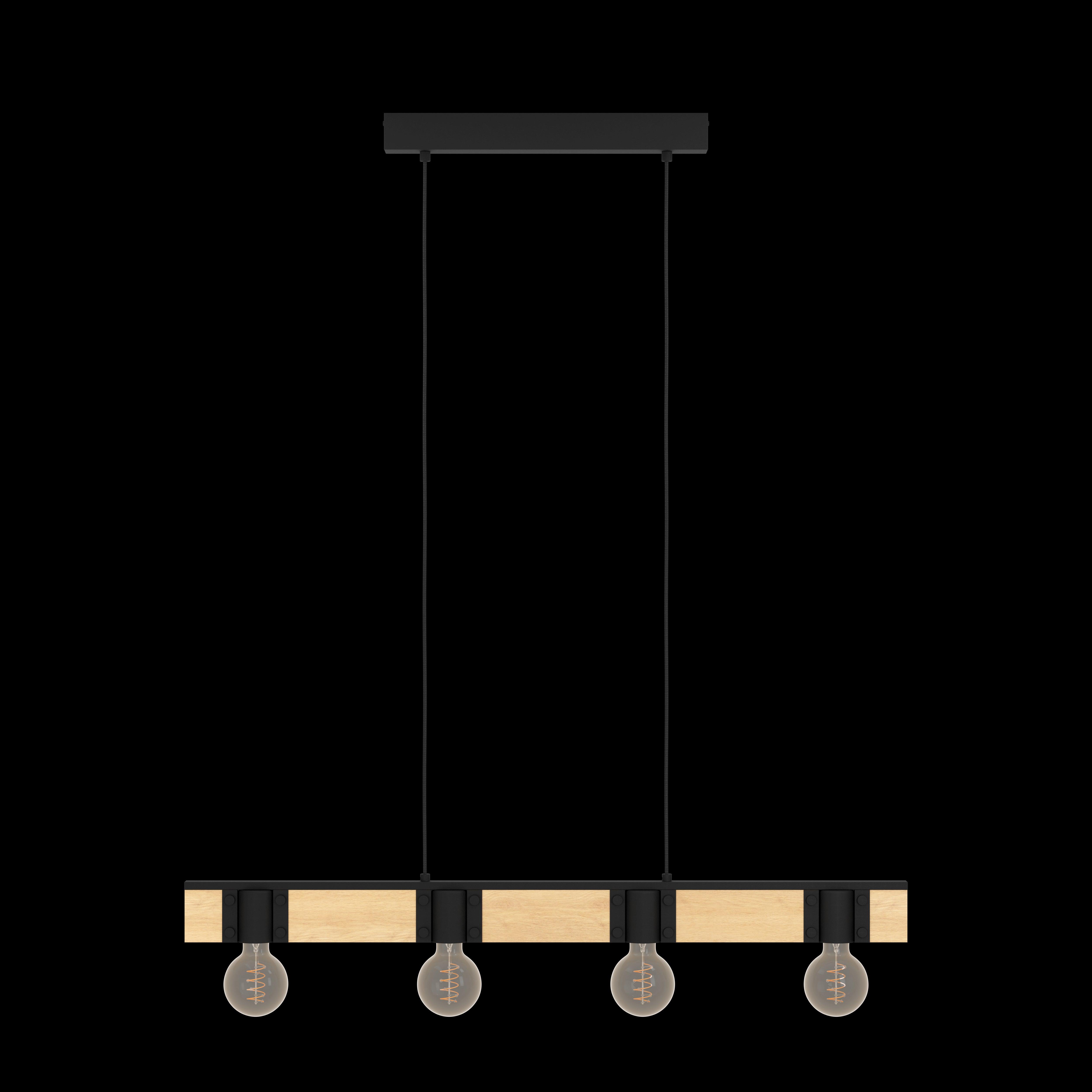 eglo bailrigg black wood bar ceiling pendant living room image
