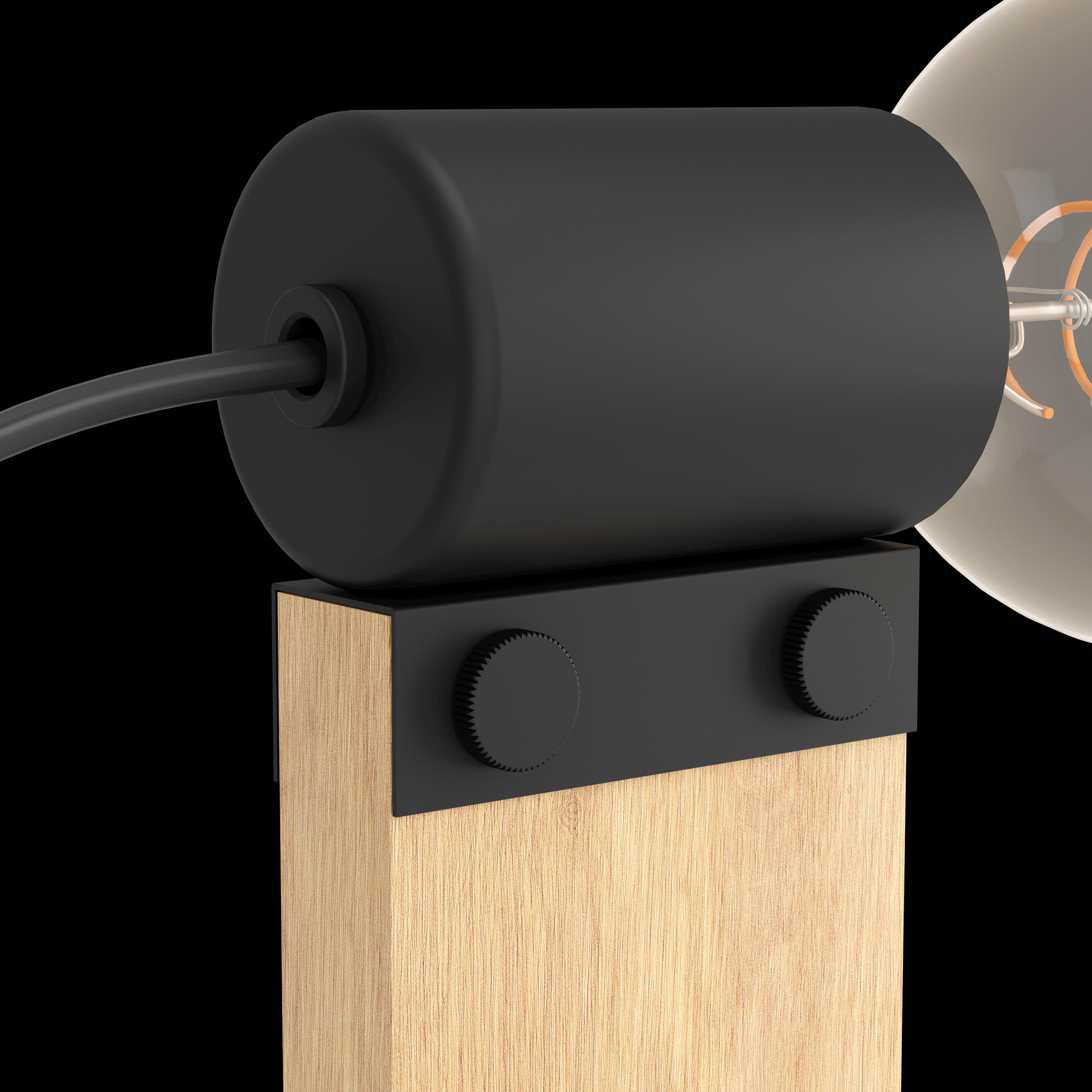 eglo bailrigg wood and black metal table lamp Kitchen Lighting Close Up