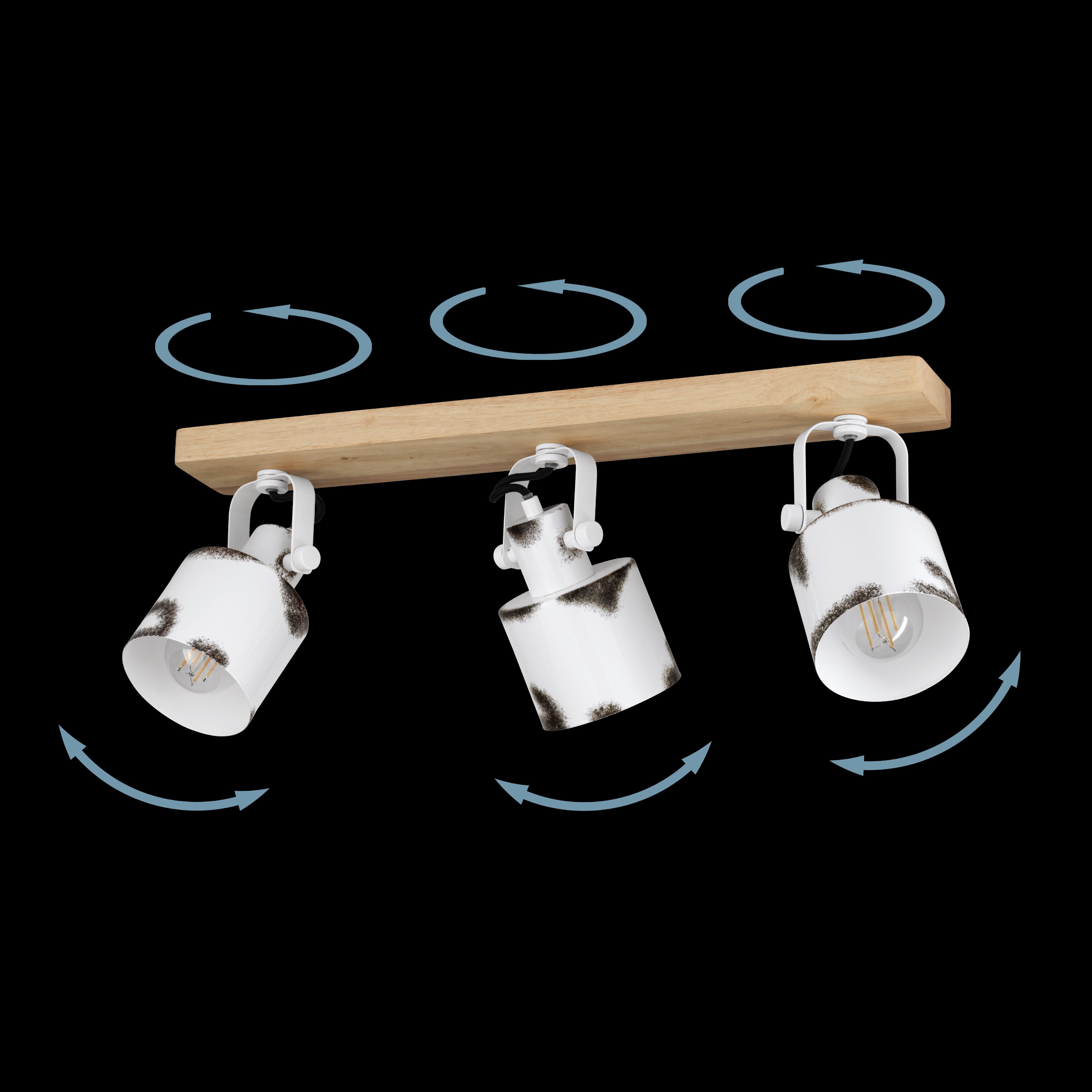eglo kilburn wood white 3 light bar spotlight kitchen lighting 