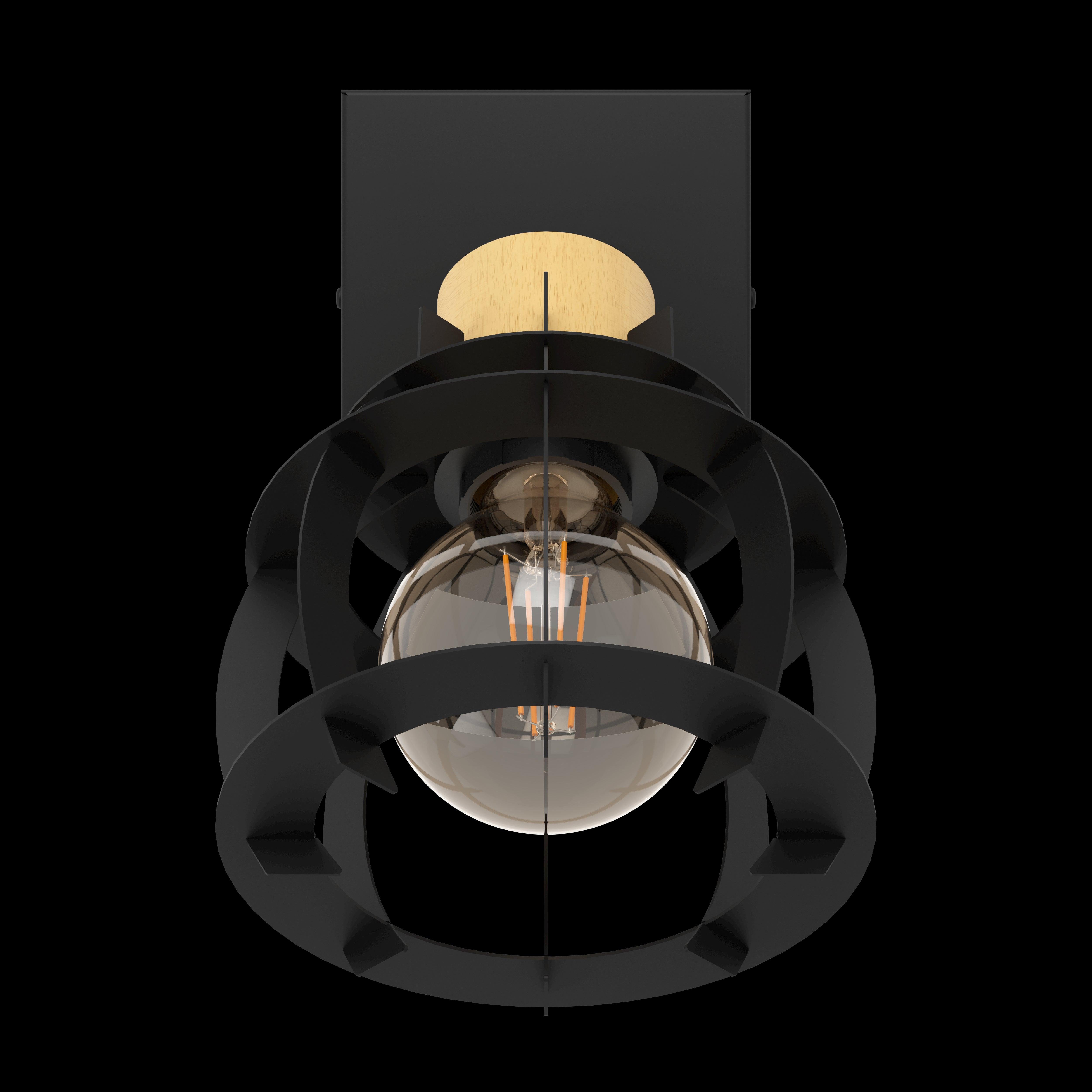 eglo stillington 1 wood black wall spotlight Kitchen Lighting Close Up
