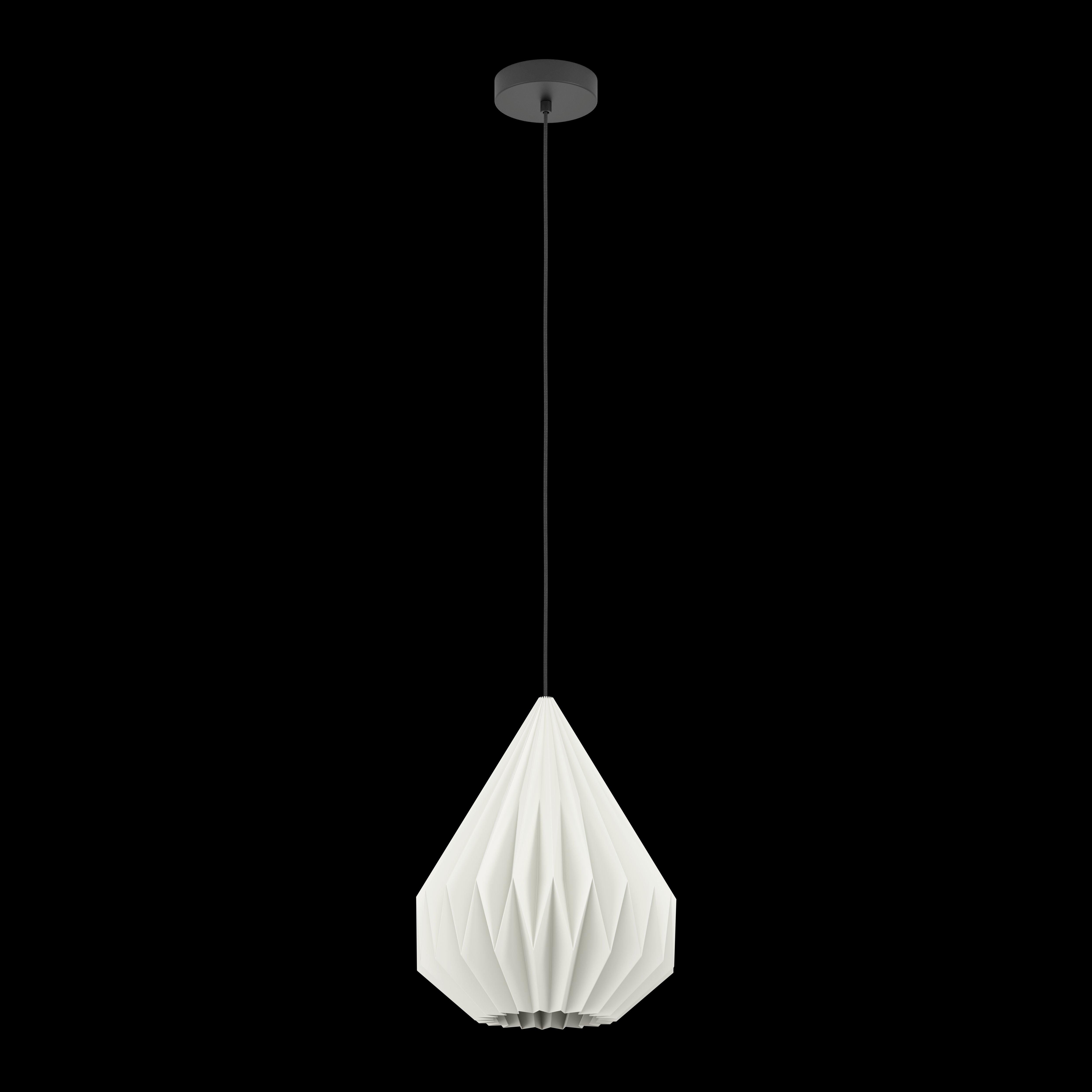 eglo minting drop shaped white folded paper ceiling pendant 31cm kitchen lighting 