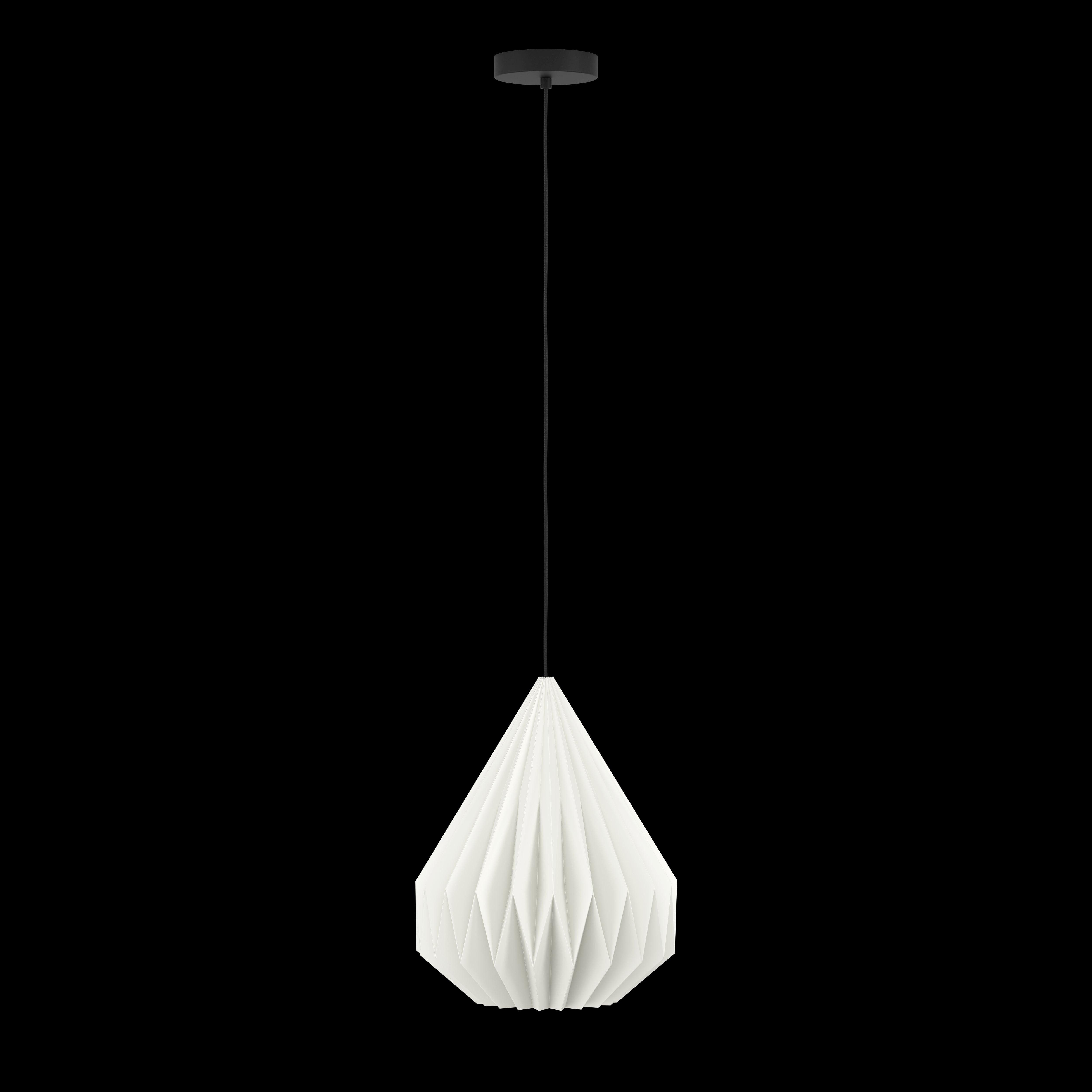eglo minting drop shaped white folded paper ceiling pendant 31cm living room image