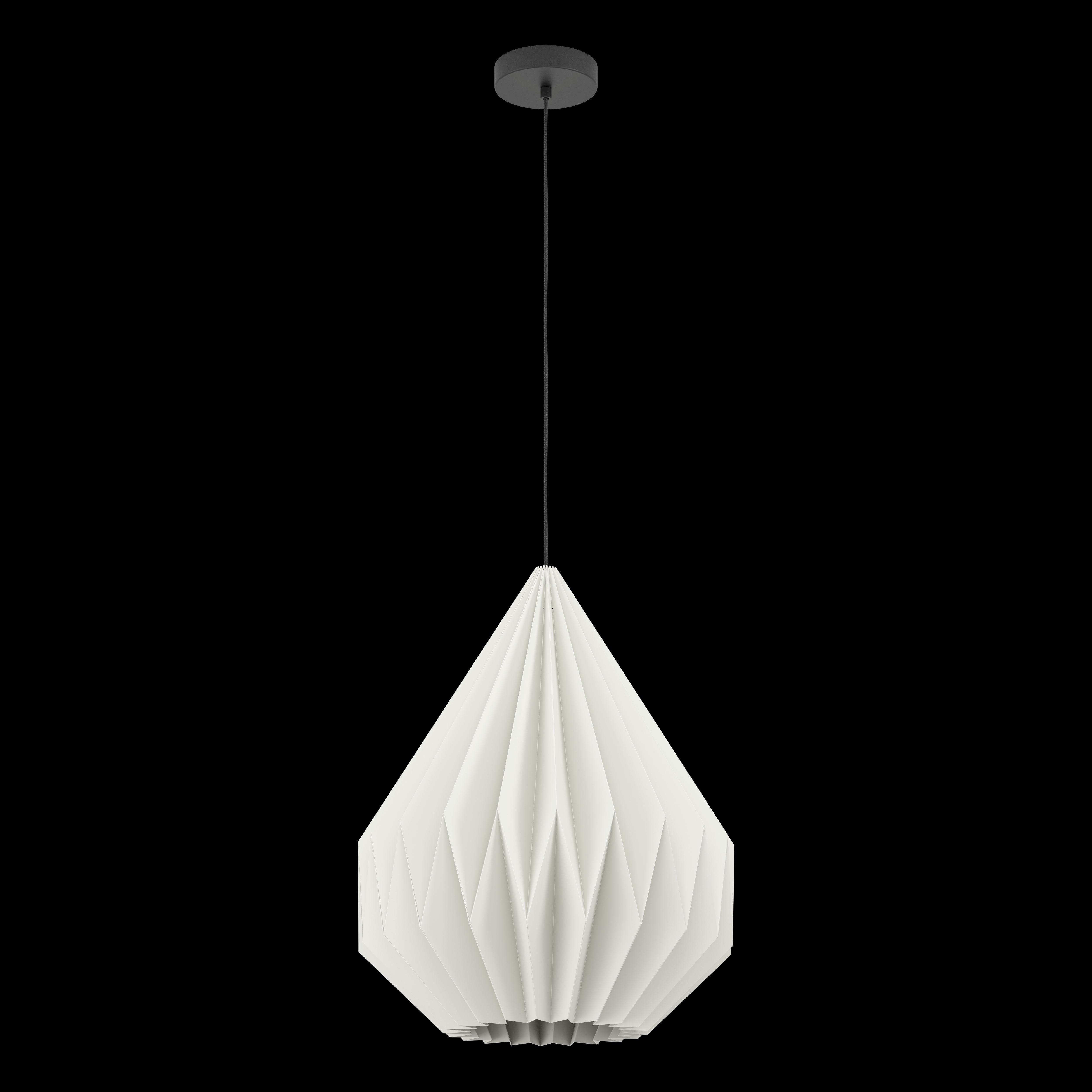 eglo minting drop shaped white folded paper ceiling pendant 45cm kitchen lighting 