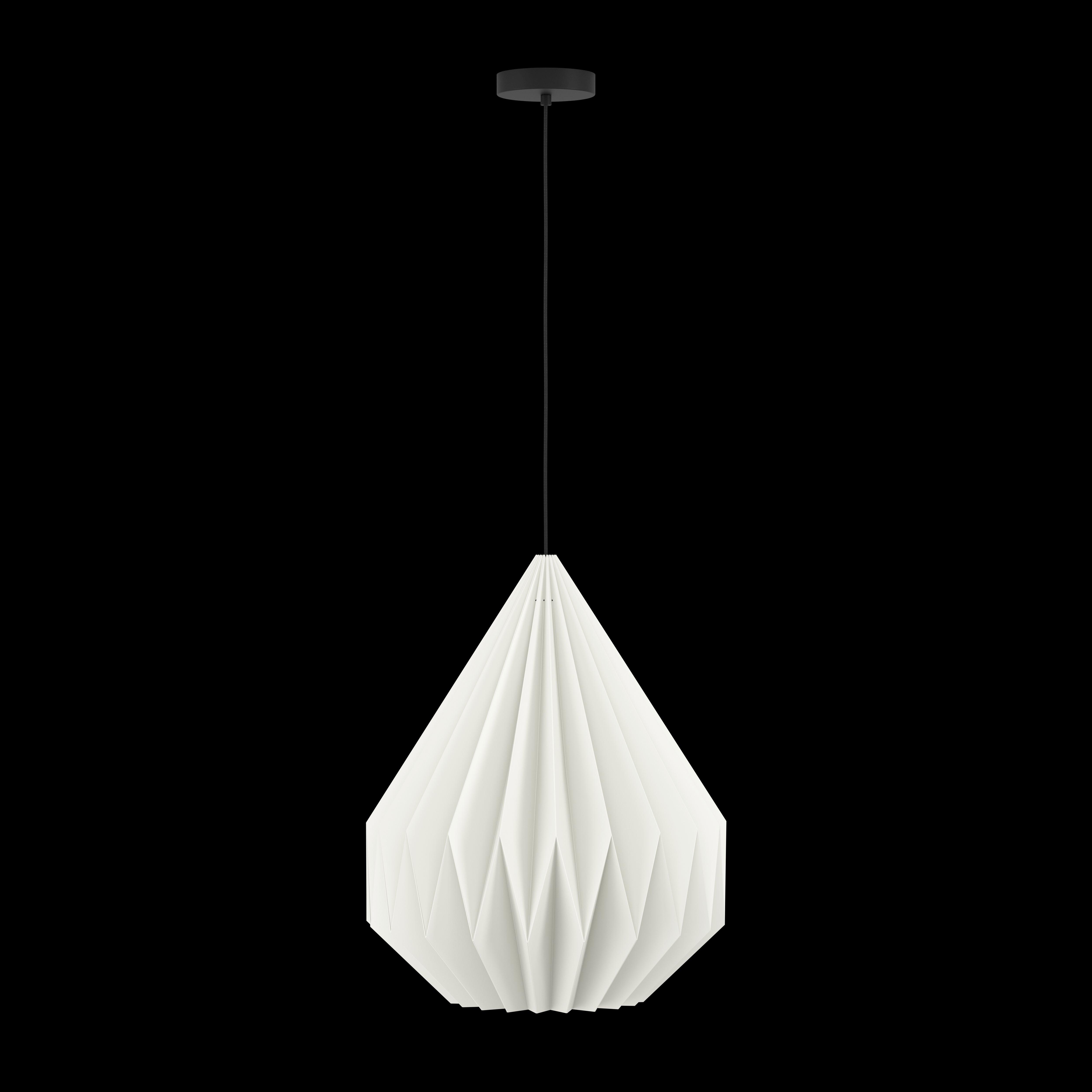 eglo minting drop shaped white folded paper ceiling pendant 45cm living room image