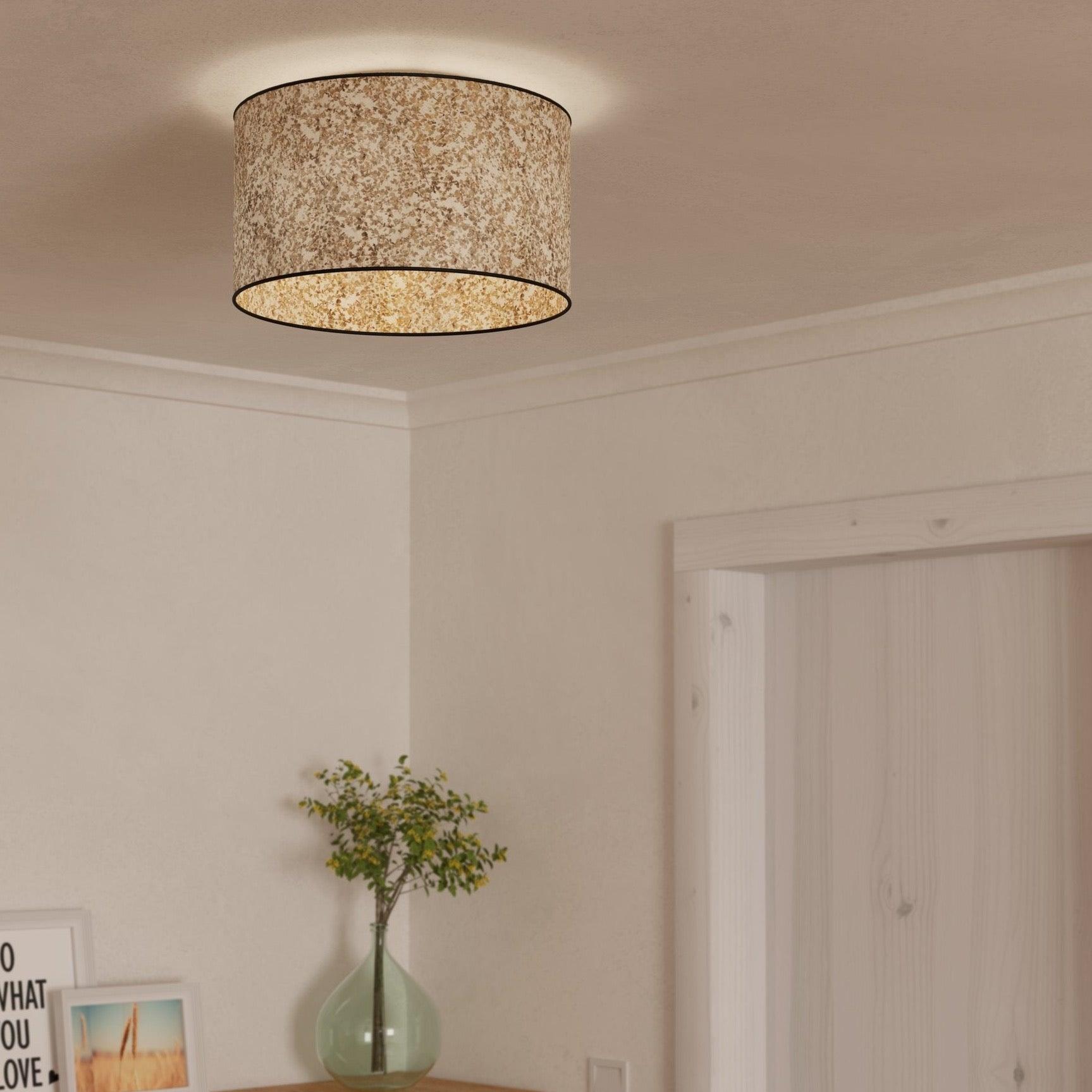 eglo butterburn flush fabric beige green ceiling light