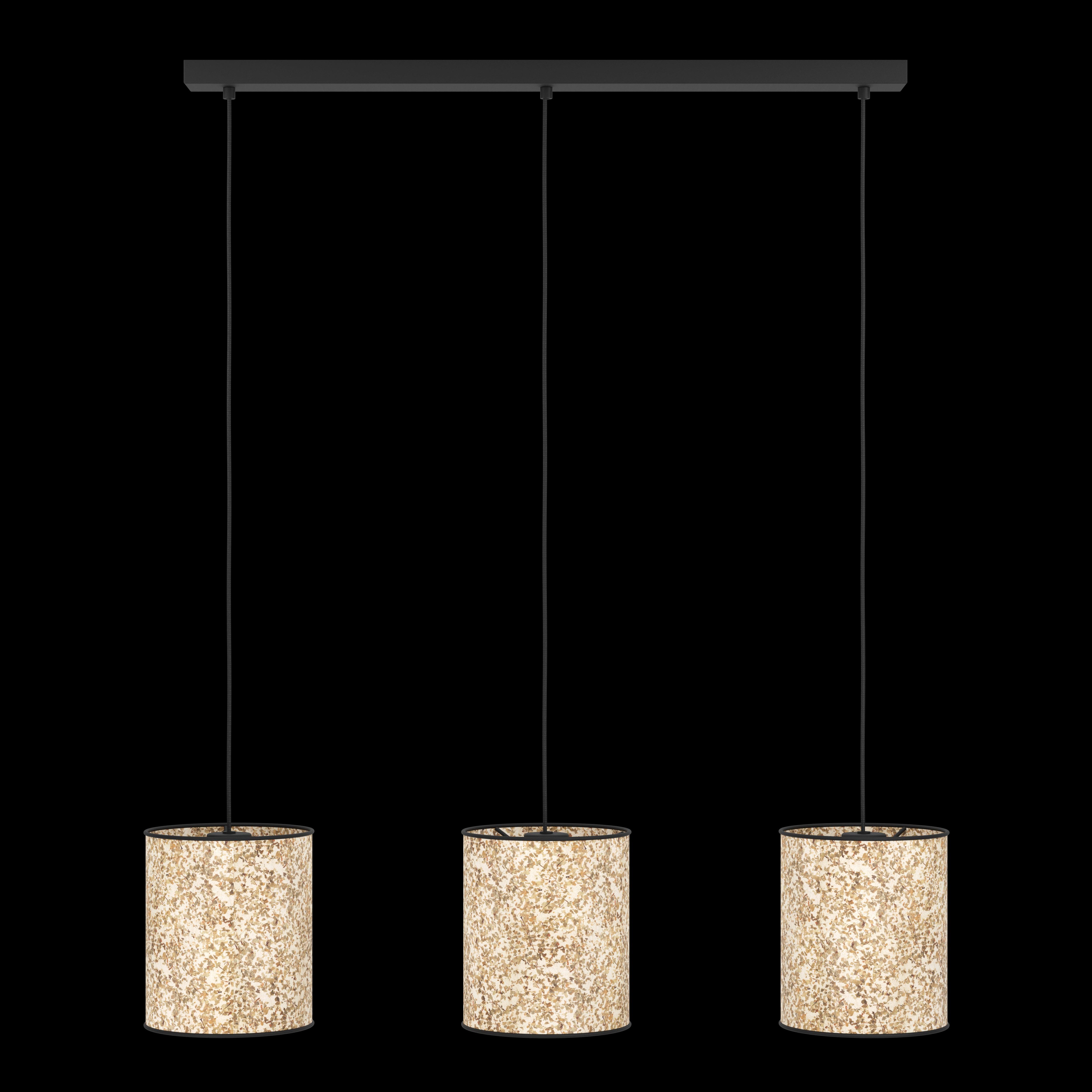 eglo butterburn 3 light birch leave fabric ceiling pendant living room image