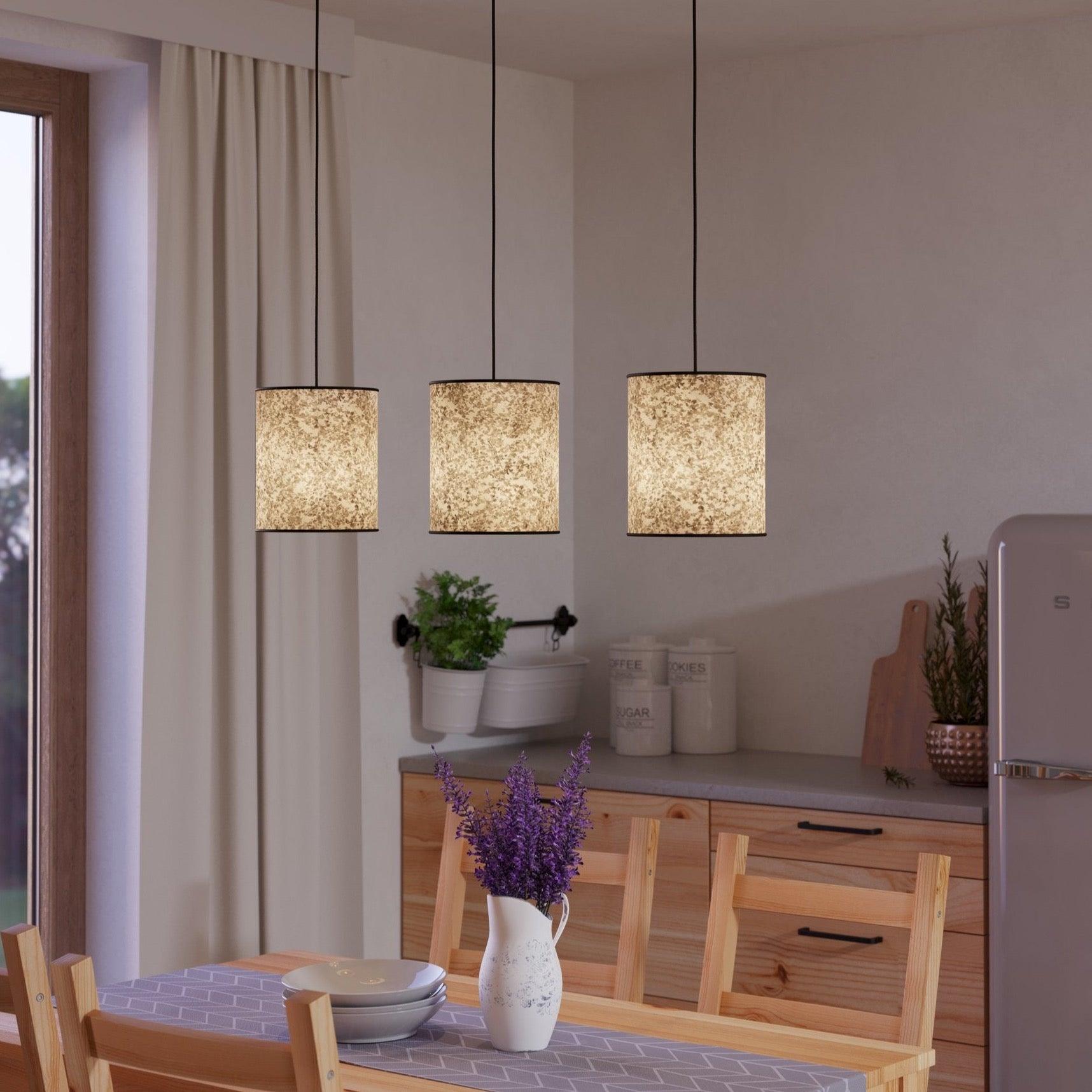 eglo butterburn 3 light birch leave fabric ceiling pendant