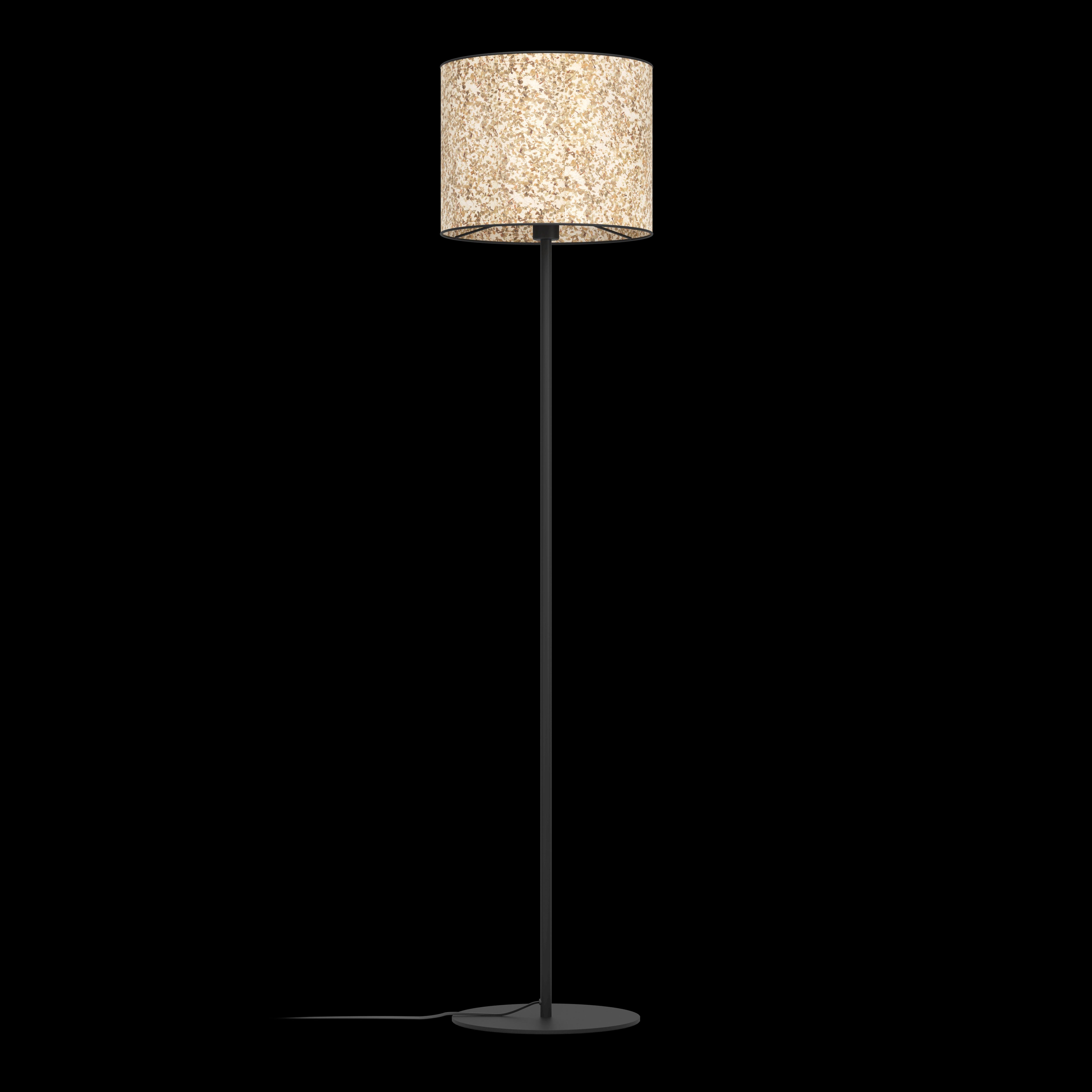 eglo butterburn black floor lamp fabric birch leave shade living room image