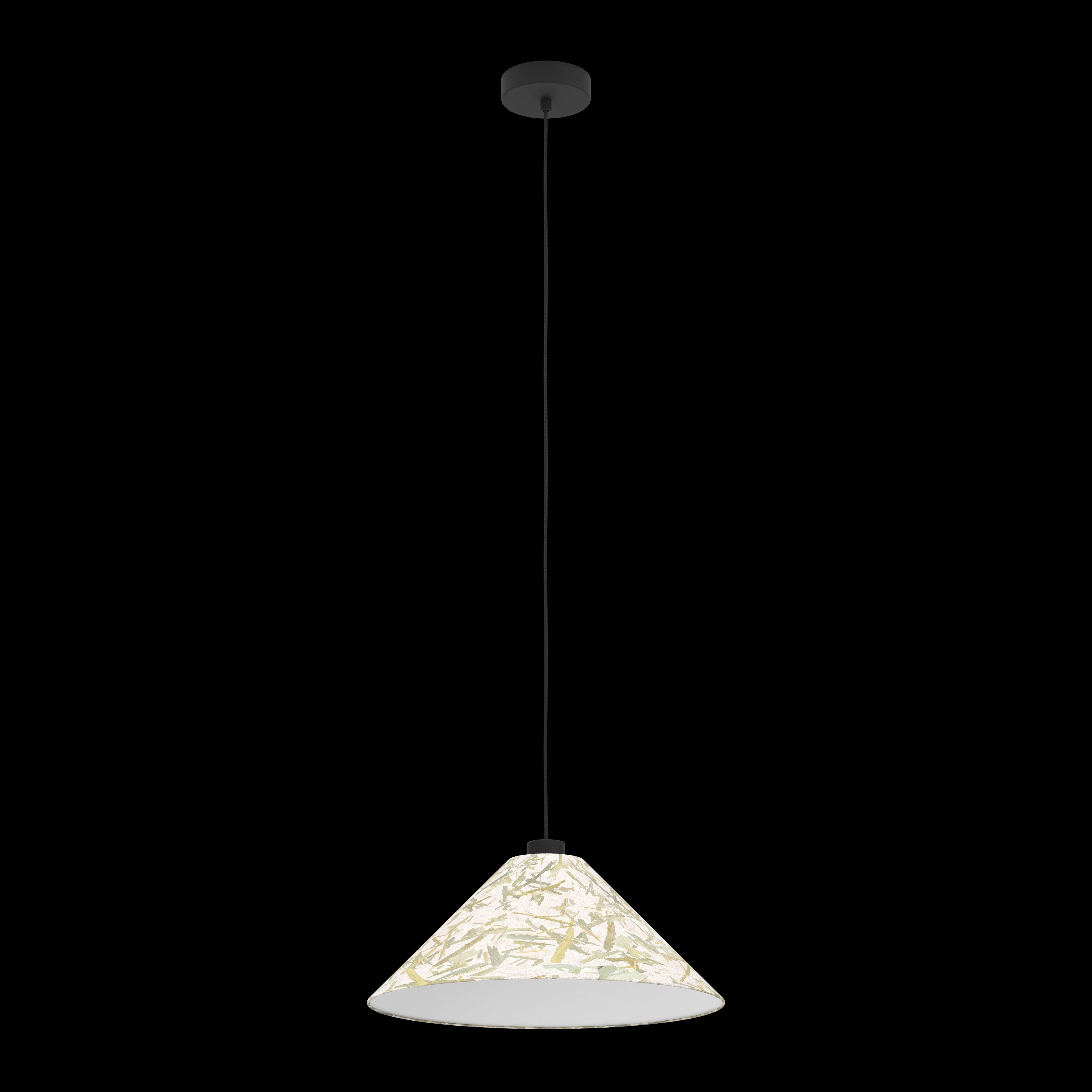 eglo oxpark bamboo leave fabric ceiling pendant living room close up