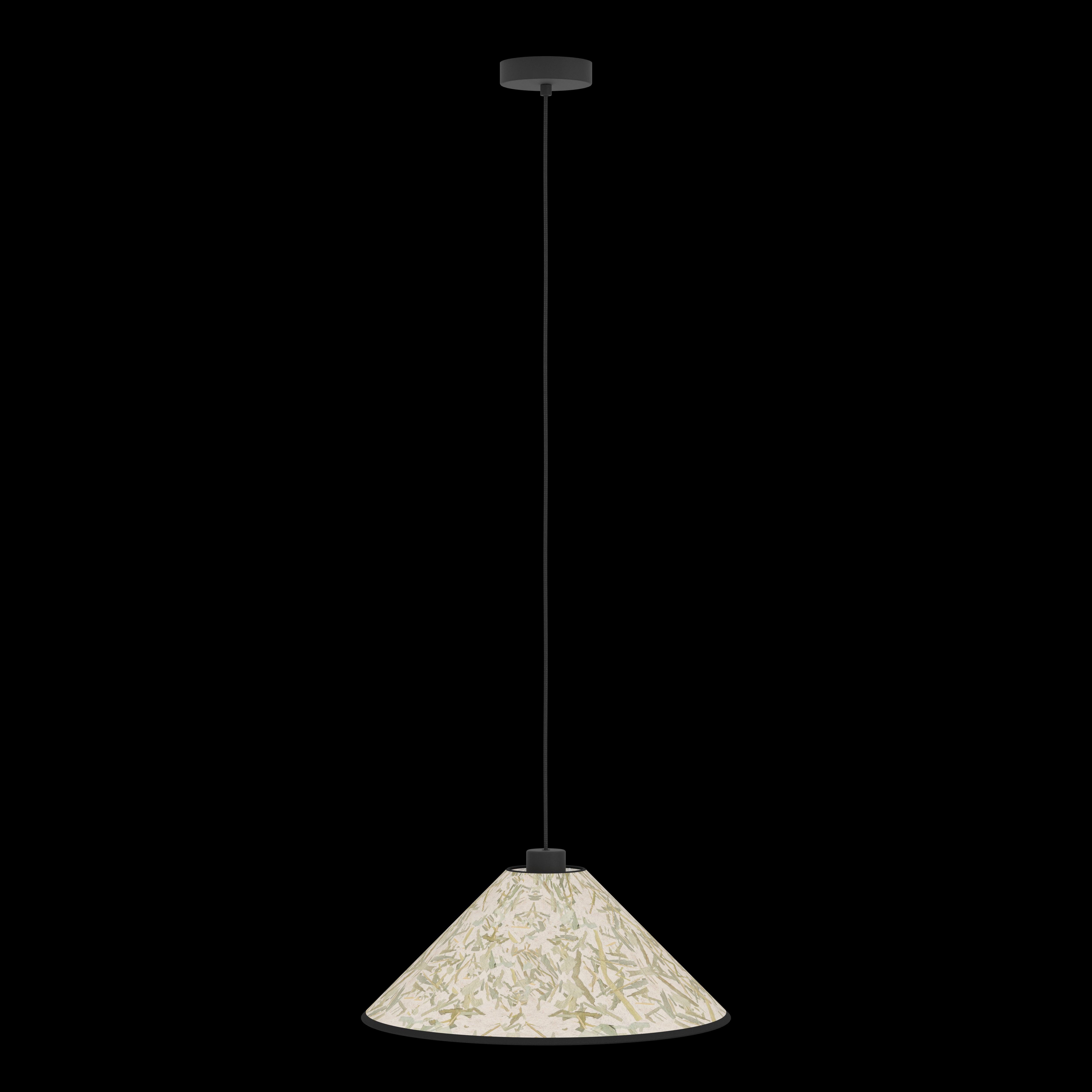 eglo oxpark bamboo leave fabric ceiling pendant living room image
