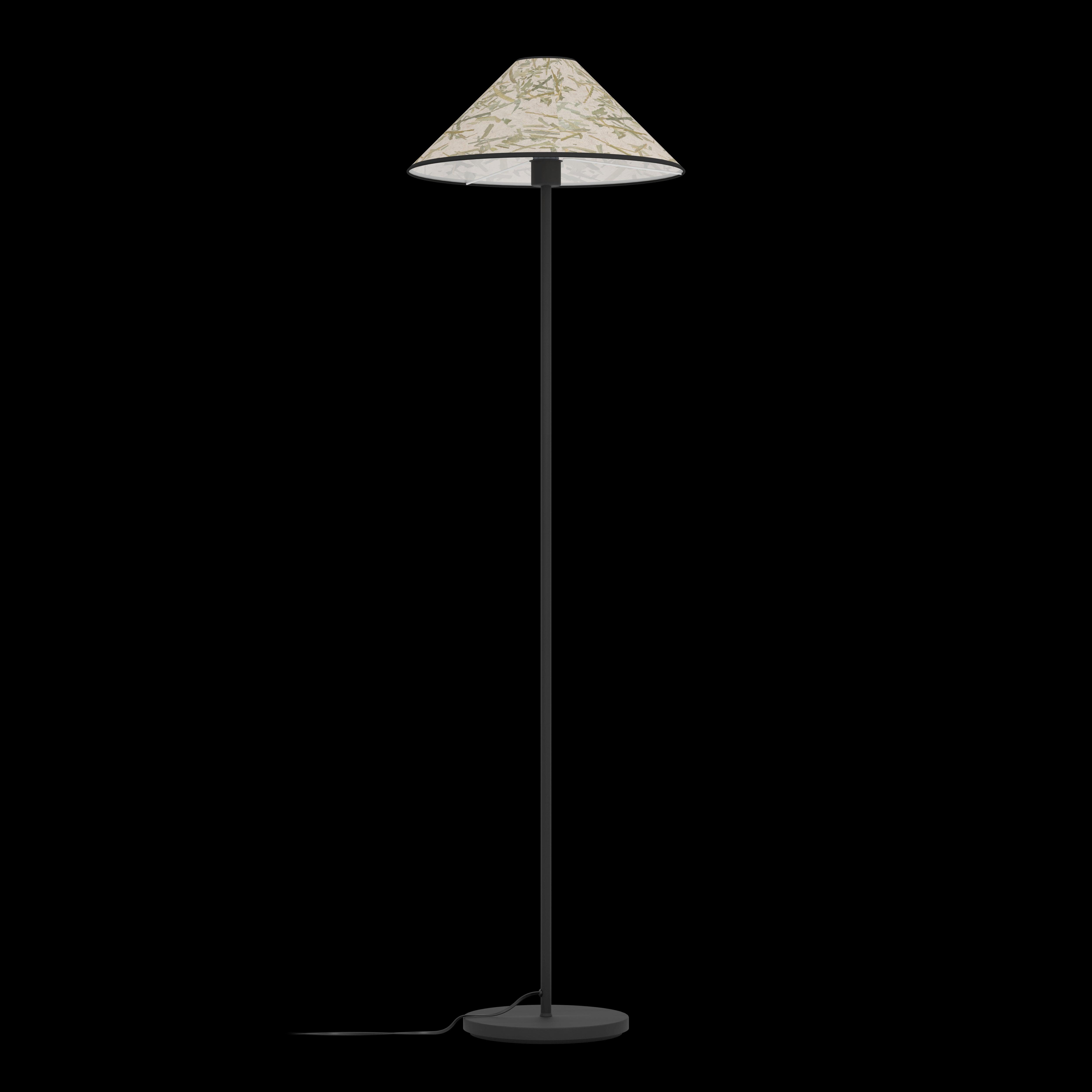 eglo oxpark black floor lamp fabric bamboo leave shade living room image