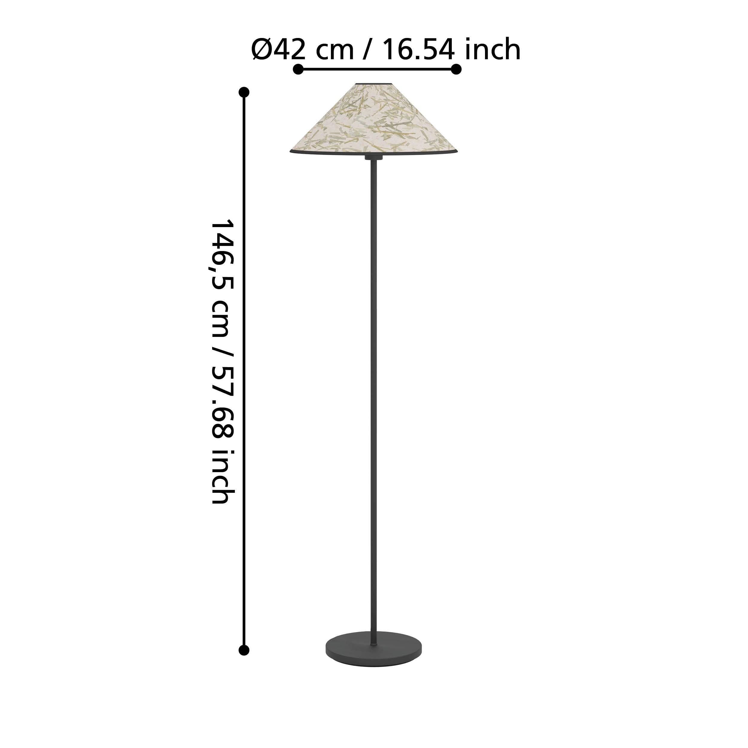 eglo oxpark black floor lamp fabric bamboo leave shade kitchen lighting 