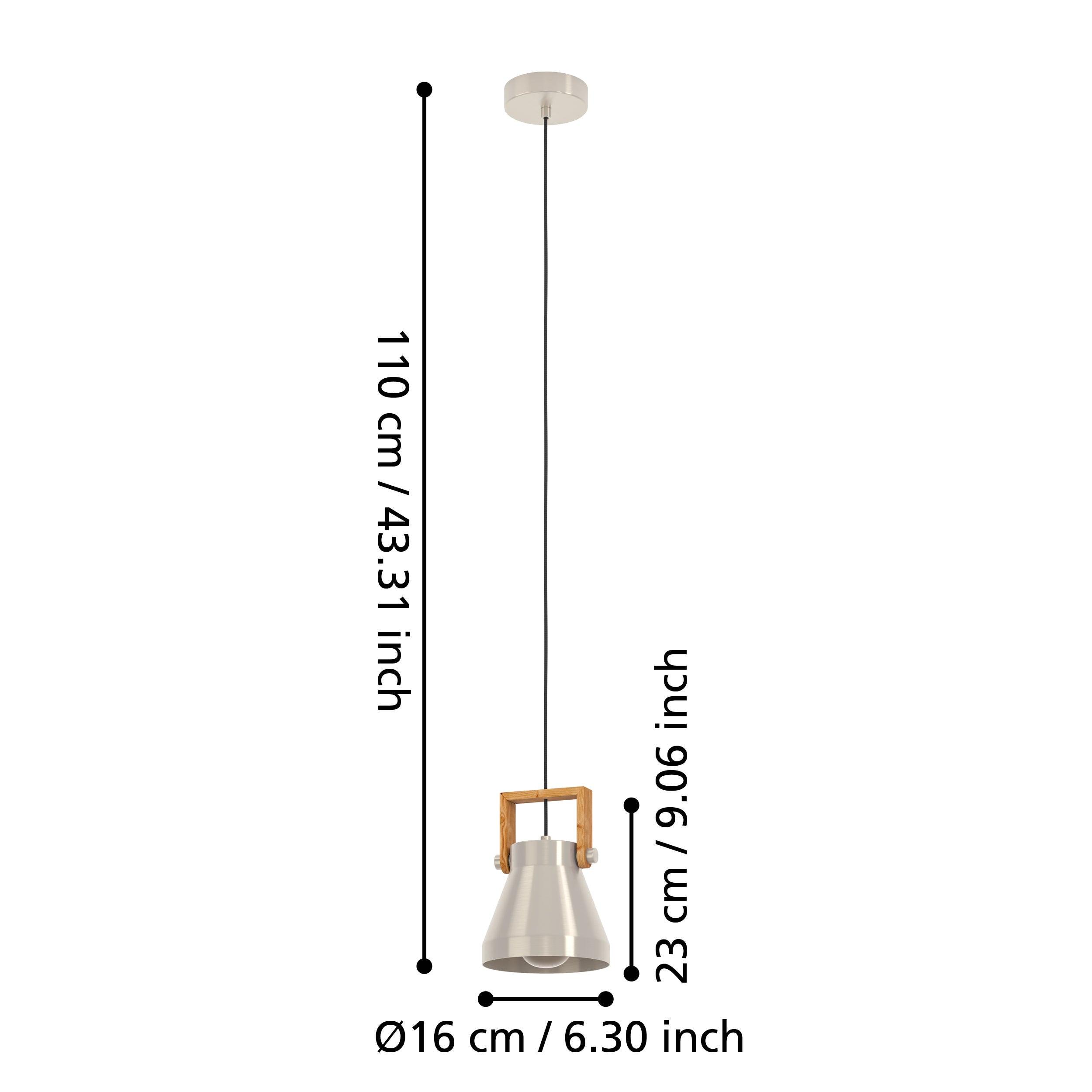 eglo cawton silver wooden ceiling pendant living room close up