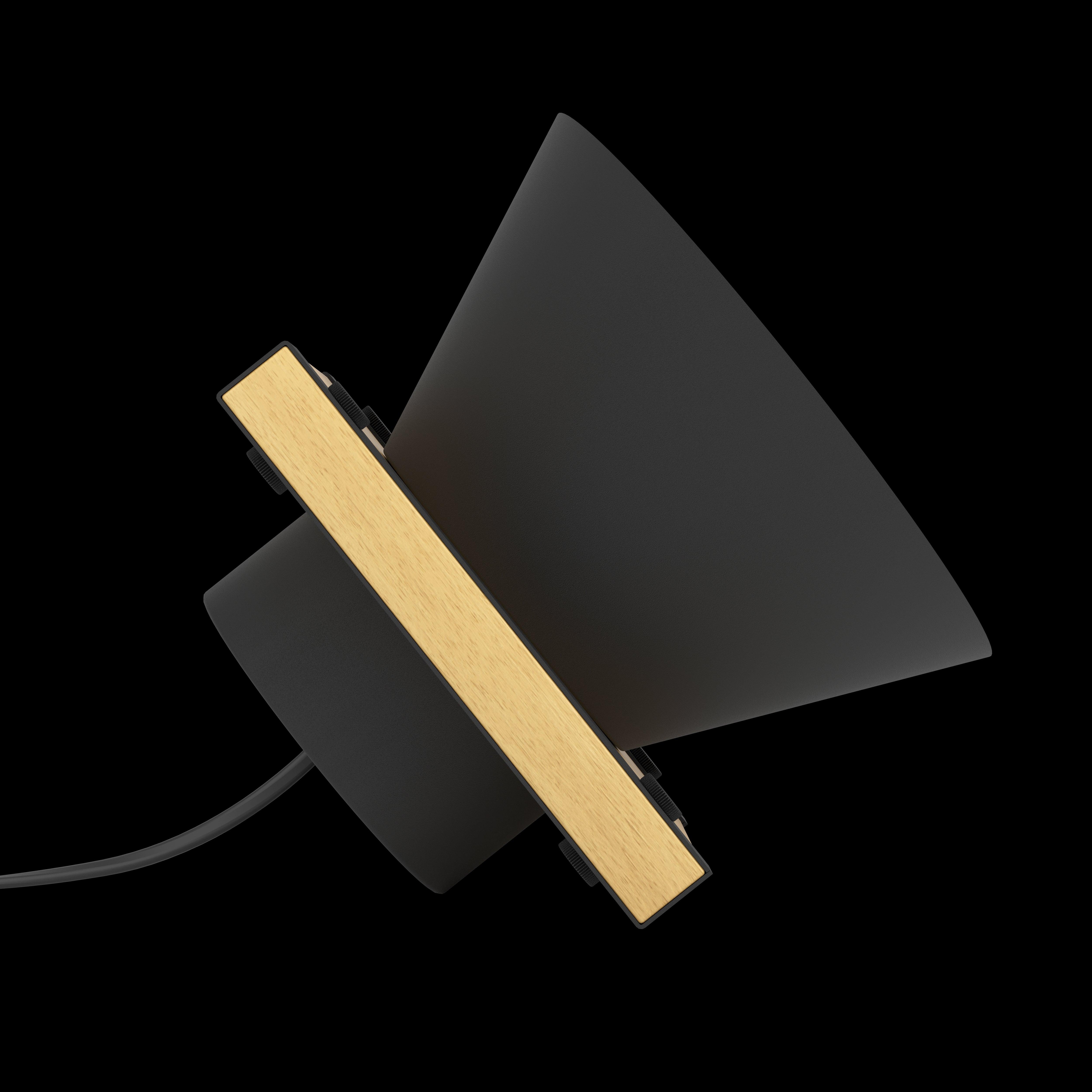 eglo maccles black metal wooden plate table lamp kitchen lighting 