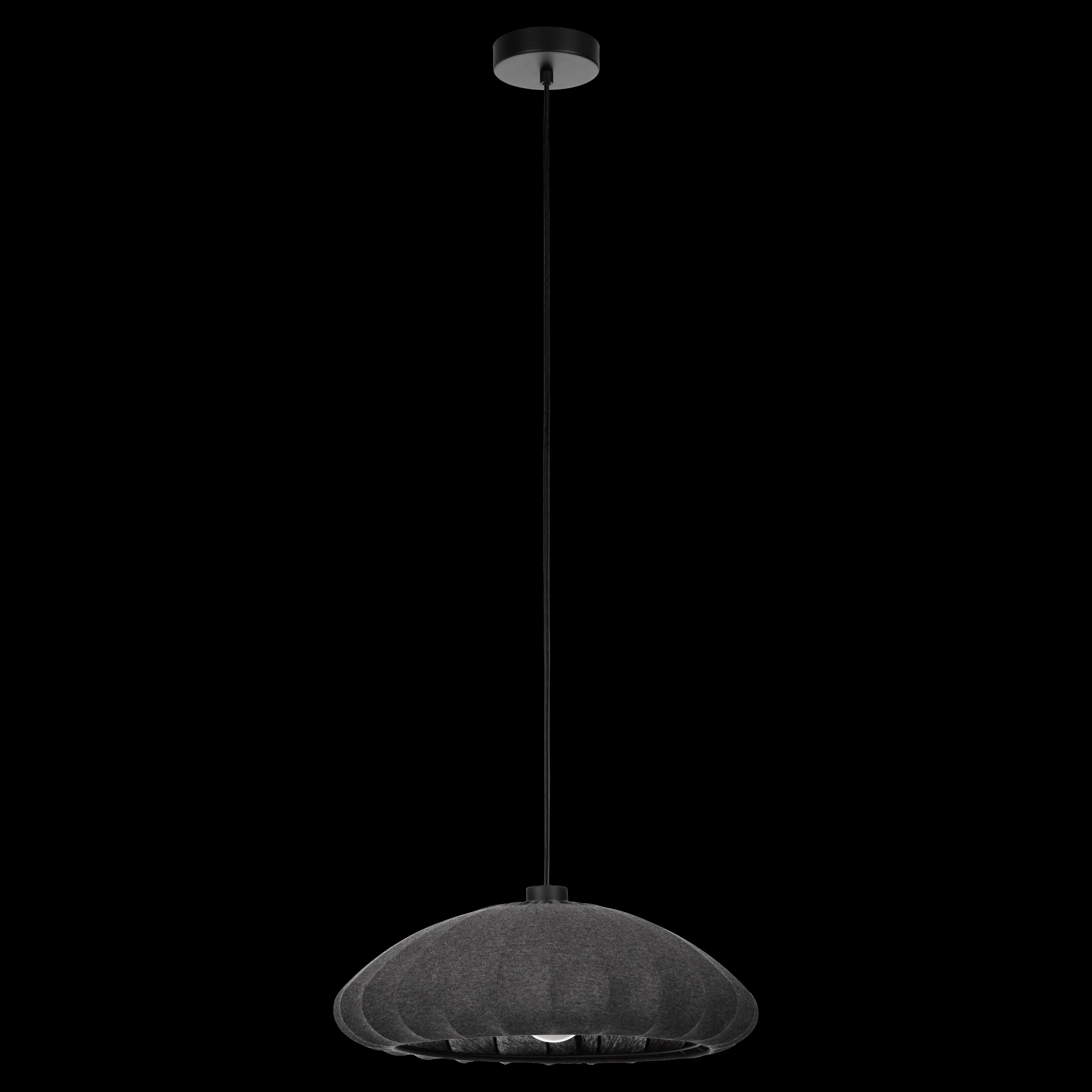 eglo barlaston grey fabric lampshade ceiling pendant living room image