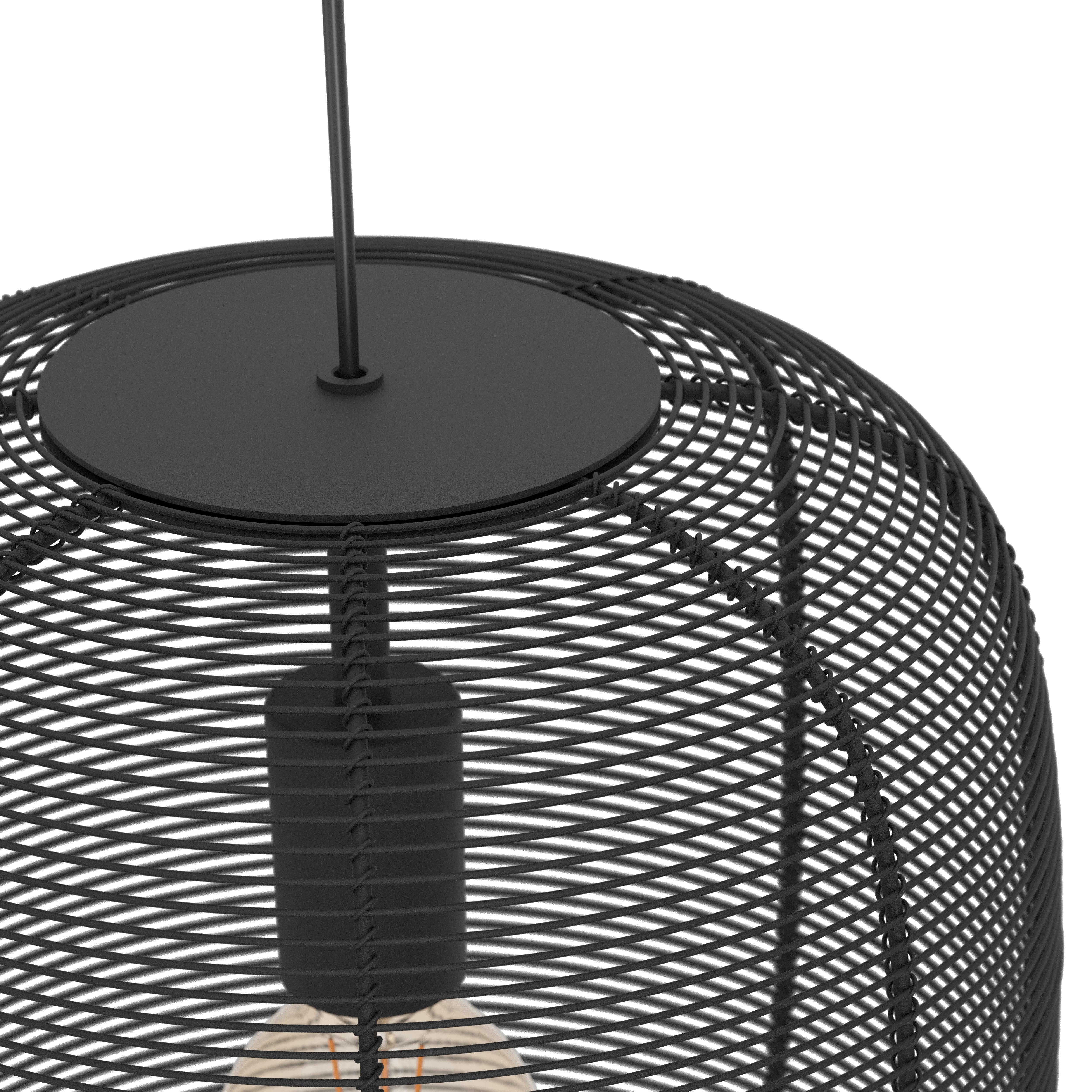 eglo rinroe cylindrical industrial black wire ceiling pendant kitchen lighting 