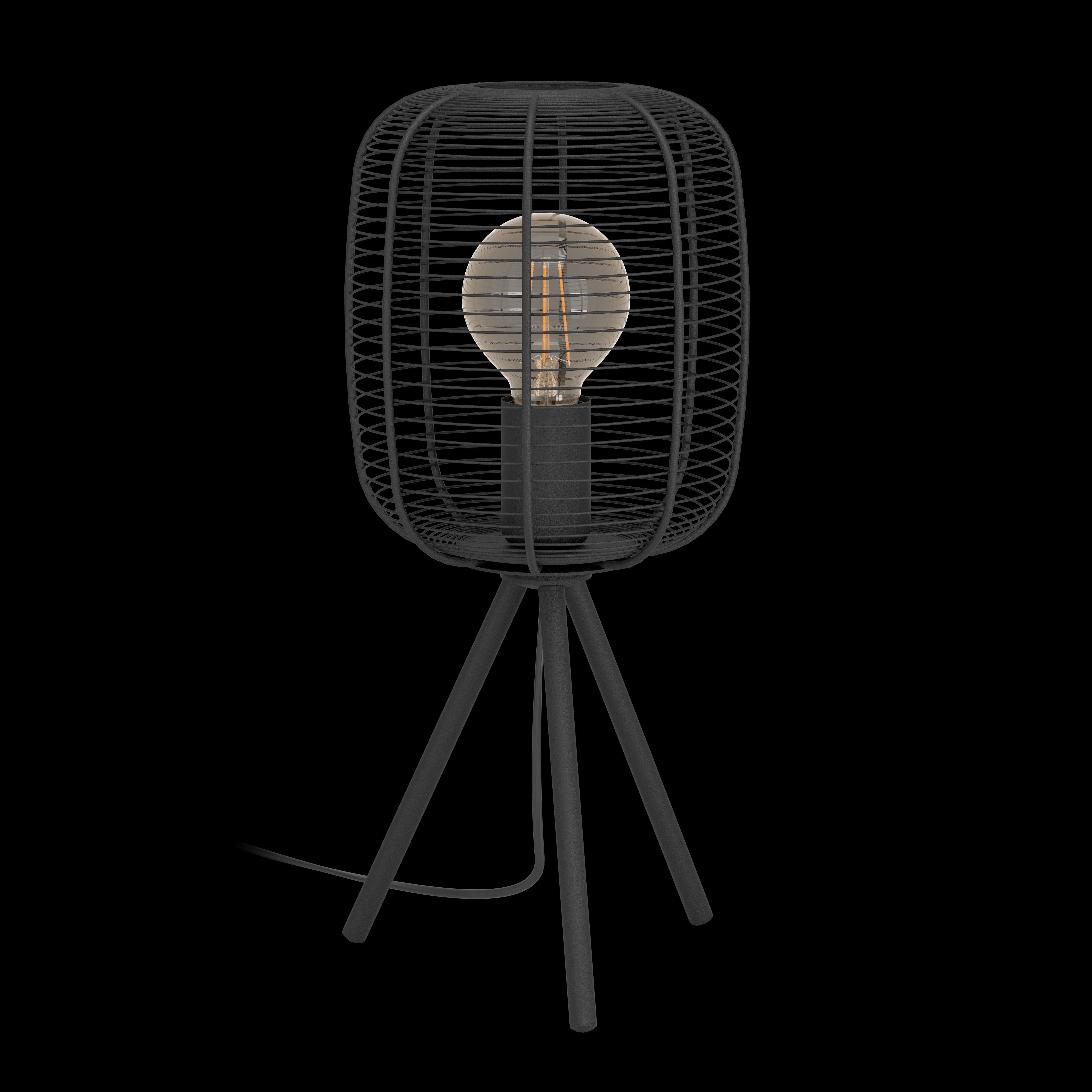 eglo rinroe wire caged black metal tripod table lamp kitchen lighting 