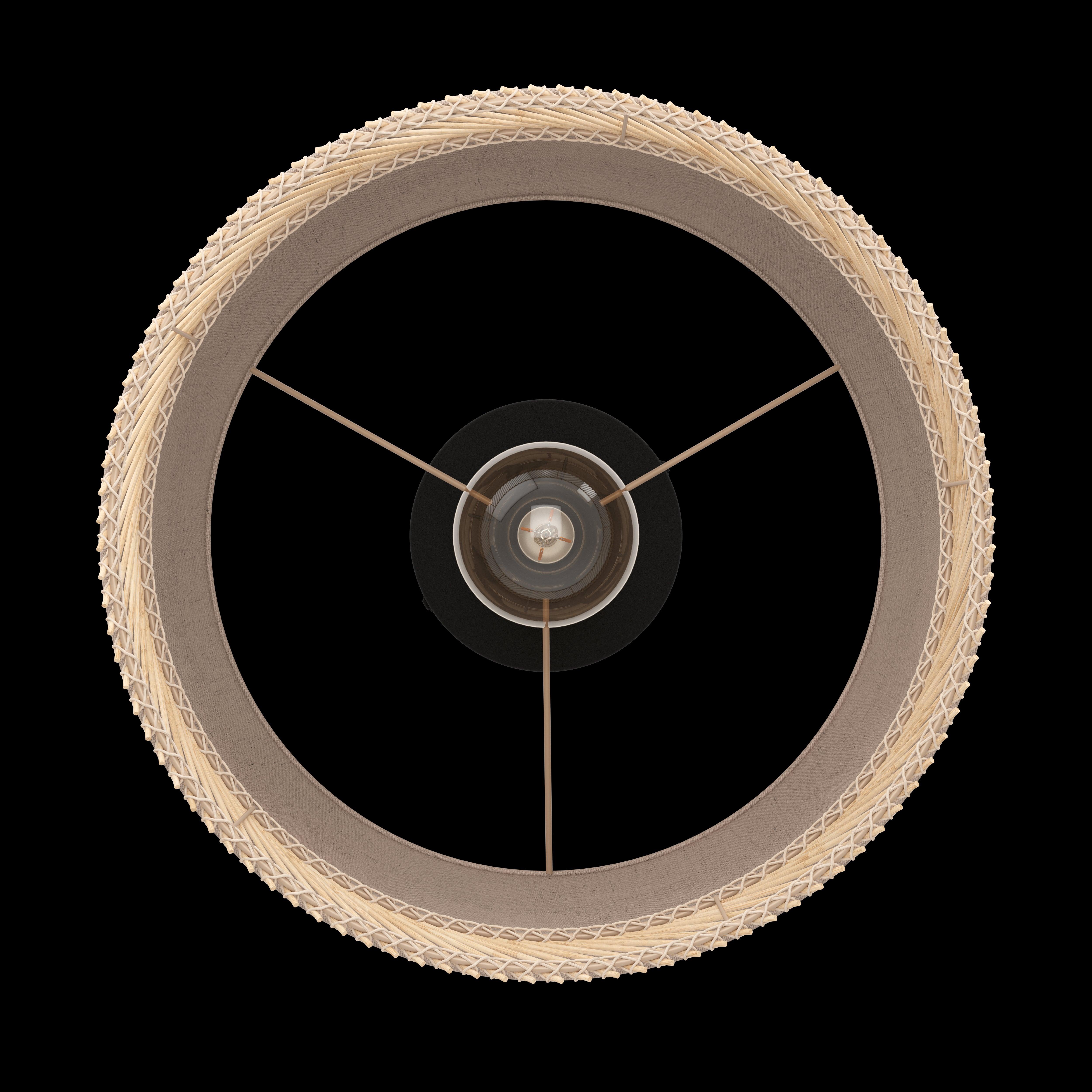 eglo tabley flush wood fabric ceiling light living room close up