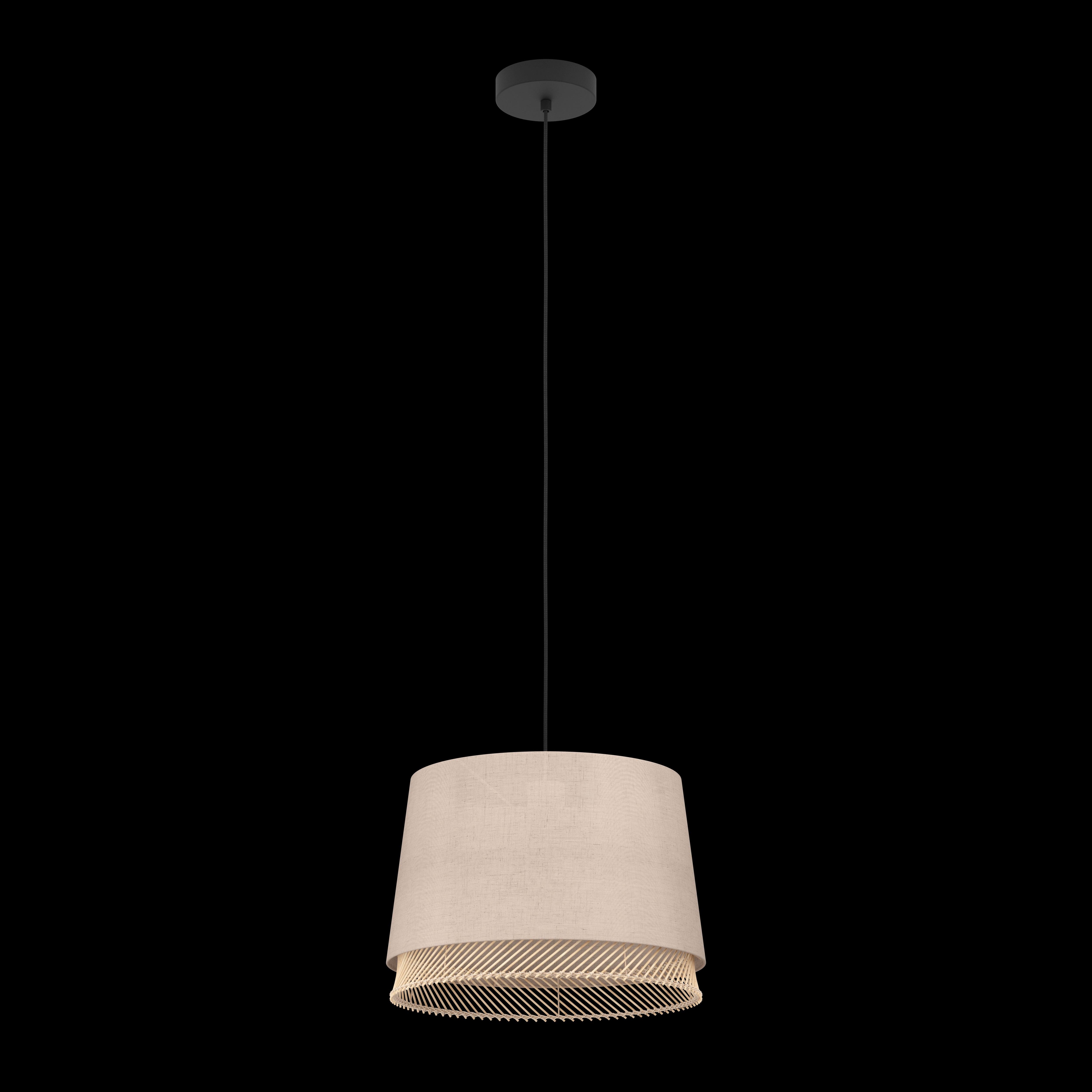 eglo tabley linen bamboo ceiling pendant living room close up