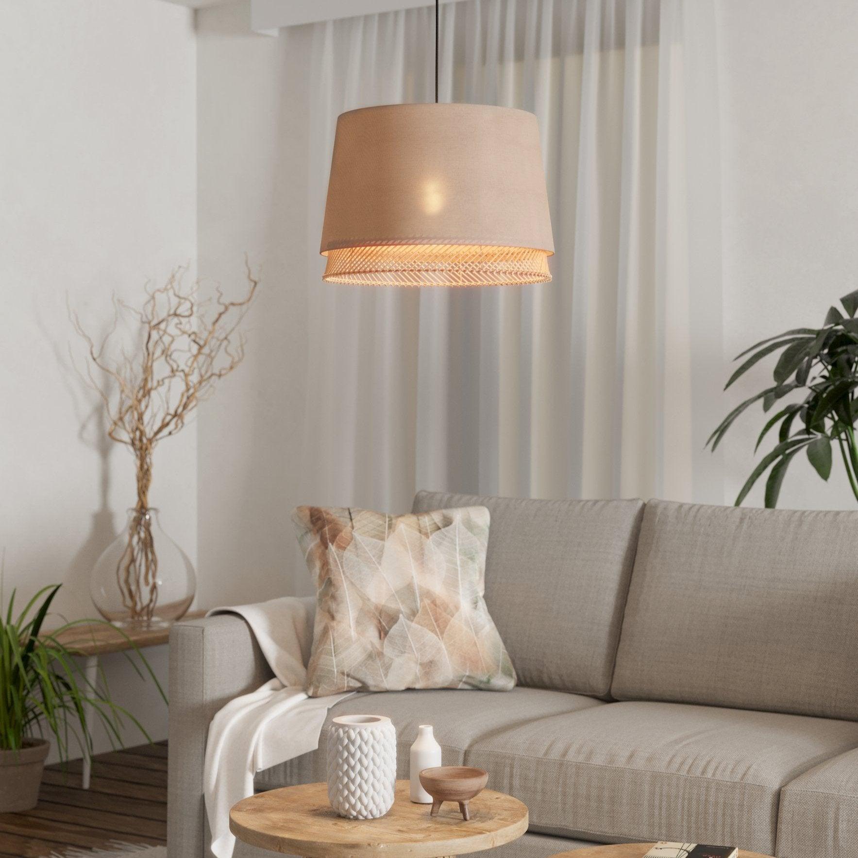 eglo tabley linen bamboo ceiling pendant