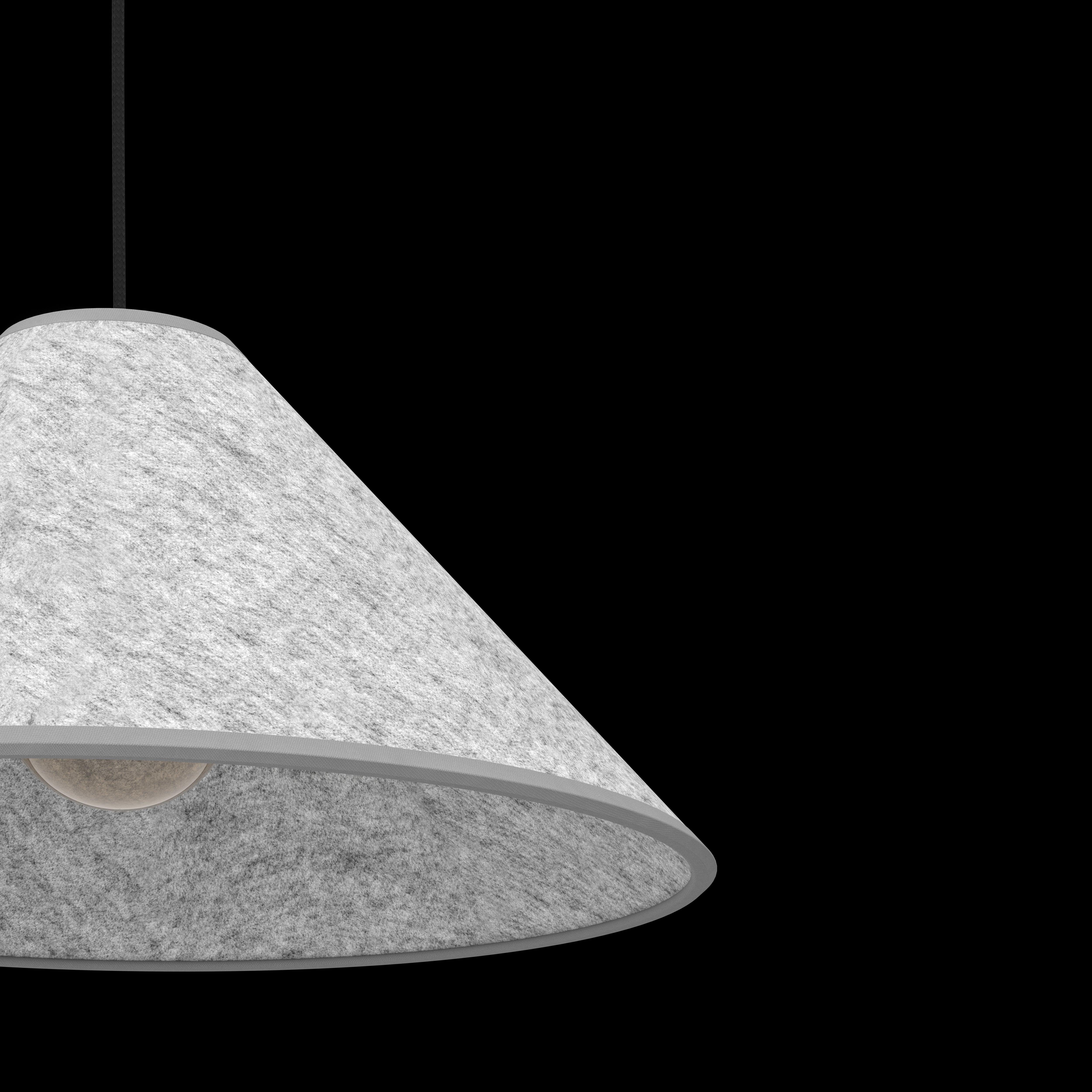 eglo alsager grey felt conical ceiling pendant Kitchen Lighting Close Up