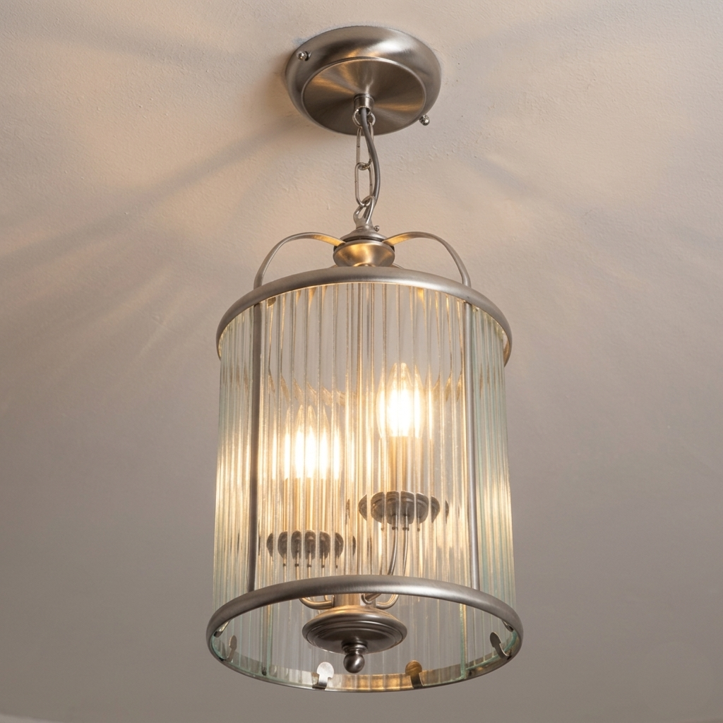 Fern Double Antique Chrome Hallway Ceiling Light