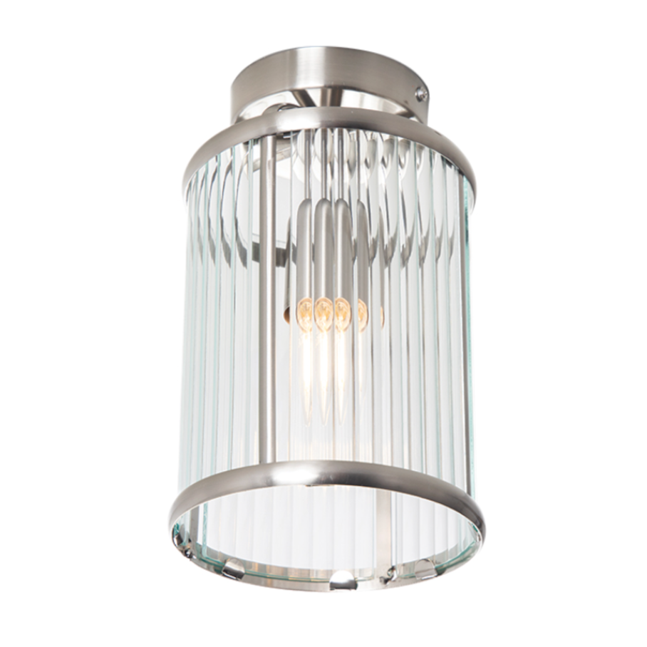 Fern Antique Chrome Hallway Flush Light