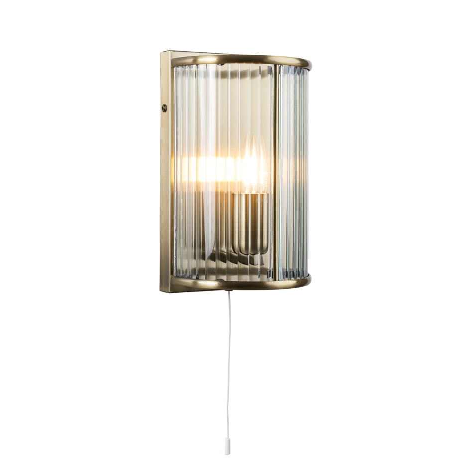 Fern Antique Brass Hallway Wall Light