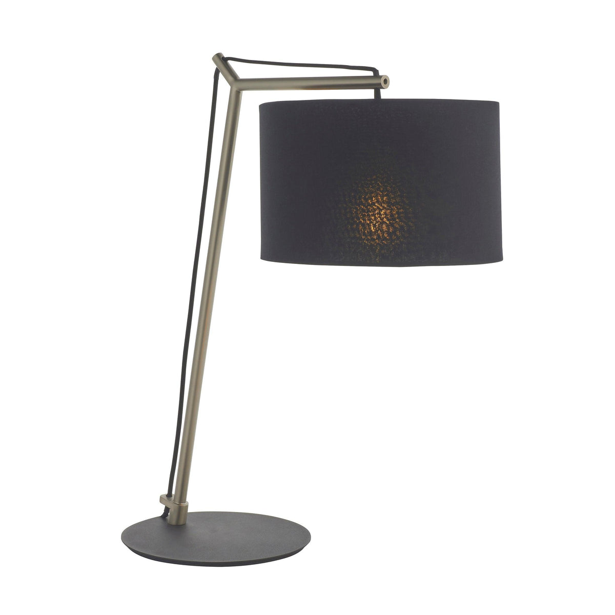 Wimbledon Matt Nickel Table Lamp - Black Shade-warehouse-180926