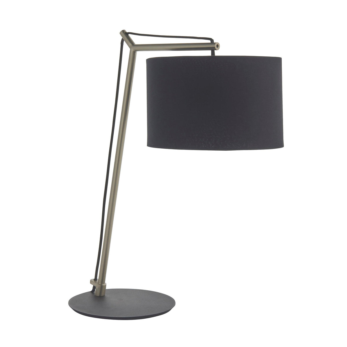 Wimbledon Matt Nickel Table Lamp - Black Shade-warehouse-180926