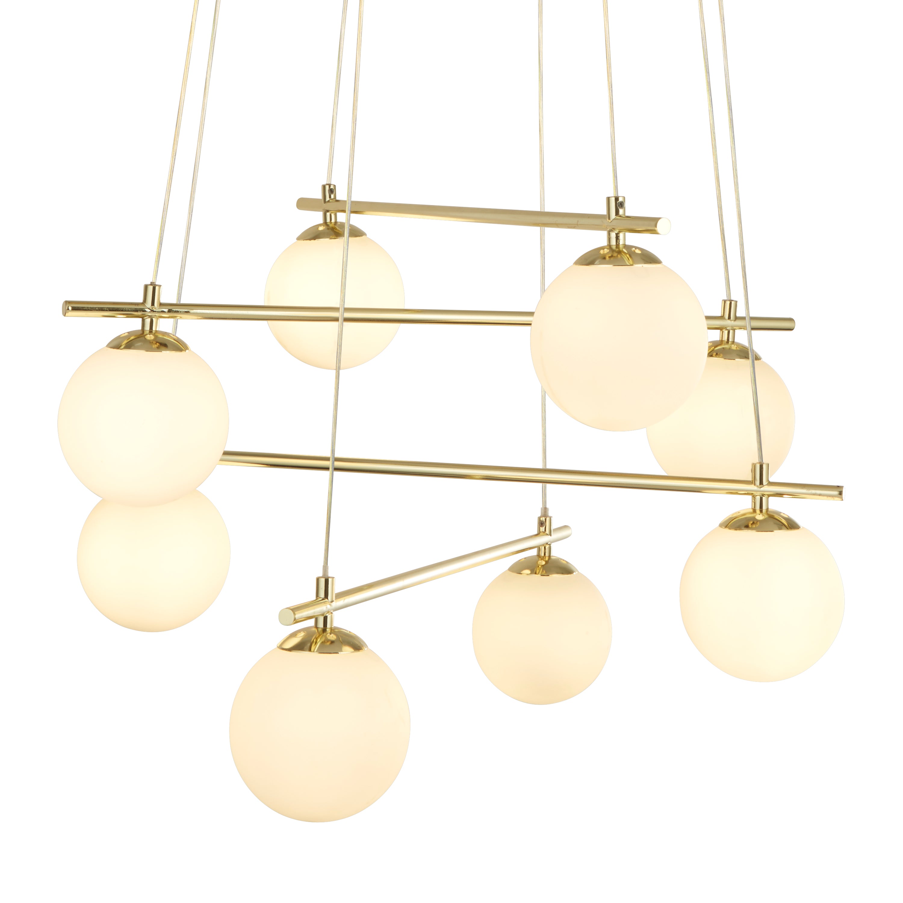 Searchlight Kris Cross Gold Pendal - Opal Glass Shades