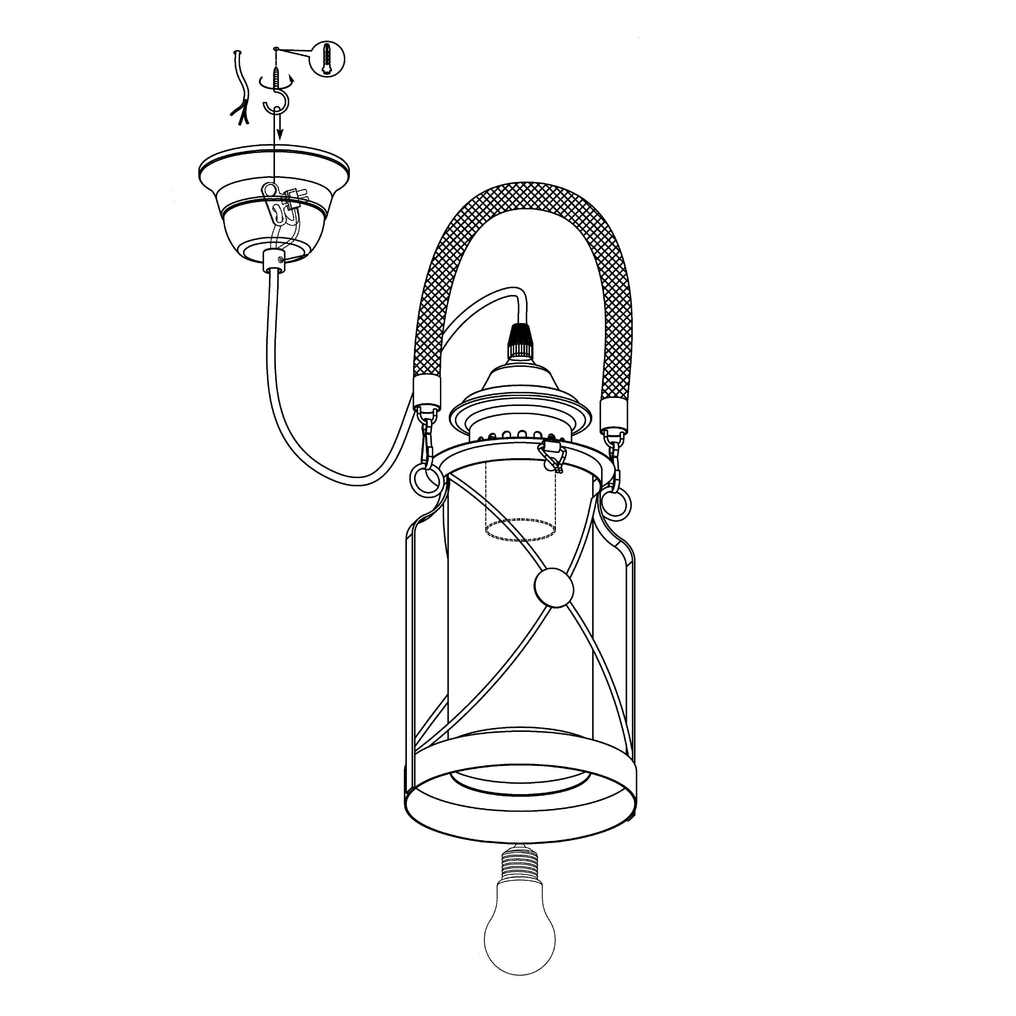 eglo bradford lantern style black ceiling pendant Kitchen Lighting Close Up