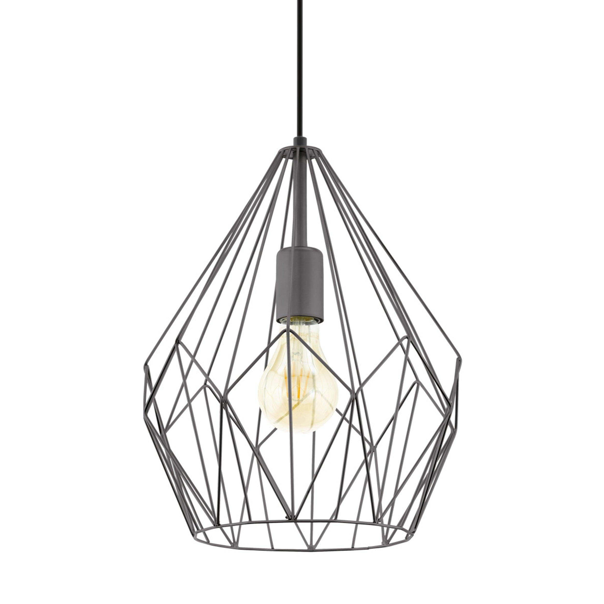eglo carlton black diamond shaped wire caged ceiling pendant hallway lighting 