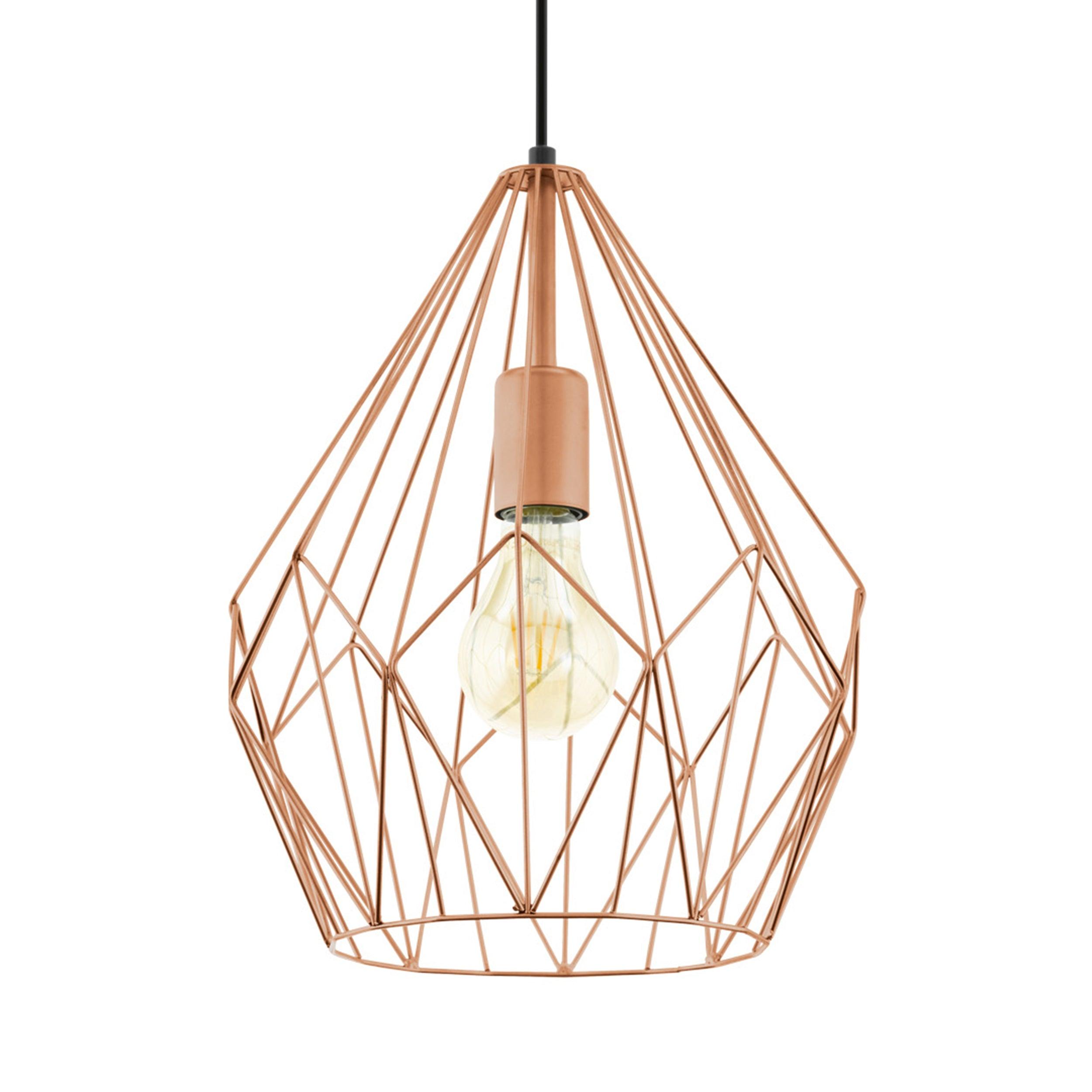 eglo carlton copper diamond shaped wire caged ceiling pendant hallway lighting 