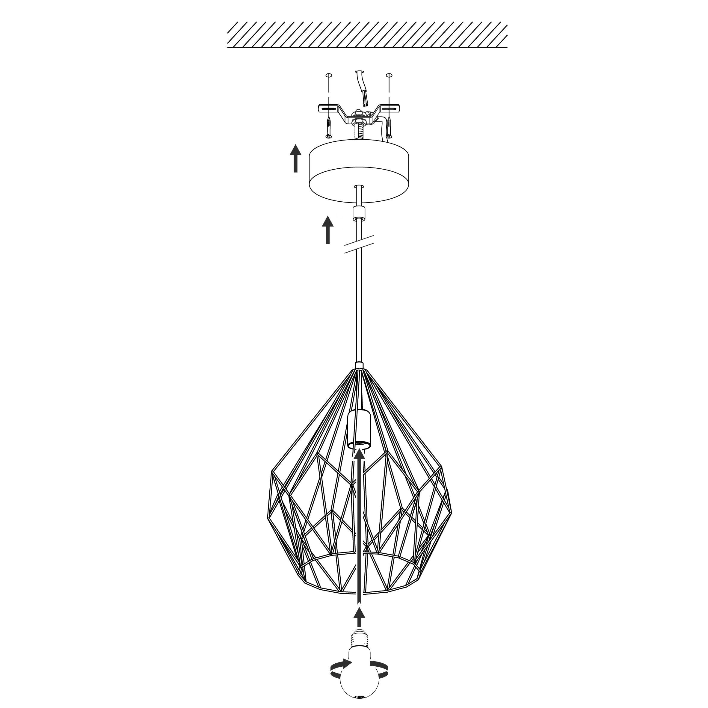 eglo carlton mint diamond shaped wire caged ceiling pendant Kitchen Lighting Close Up