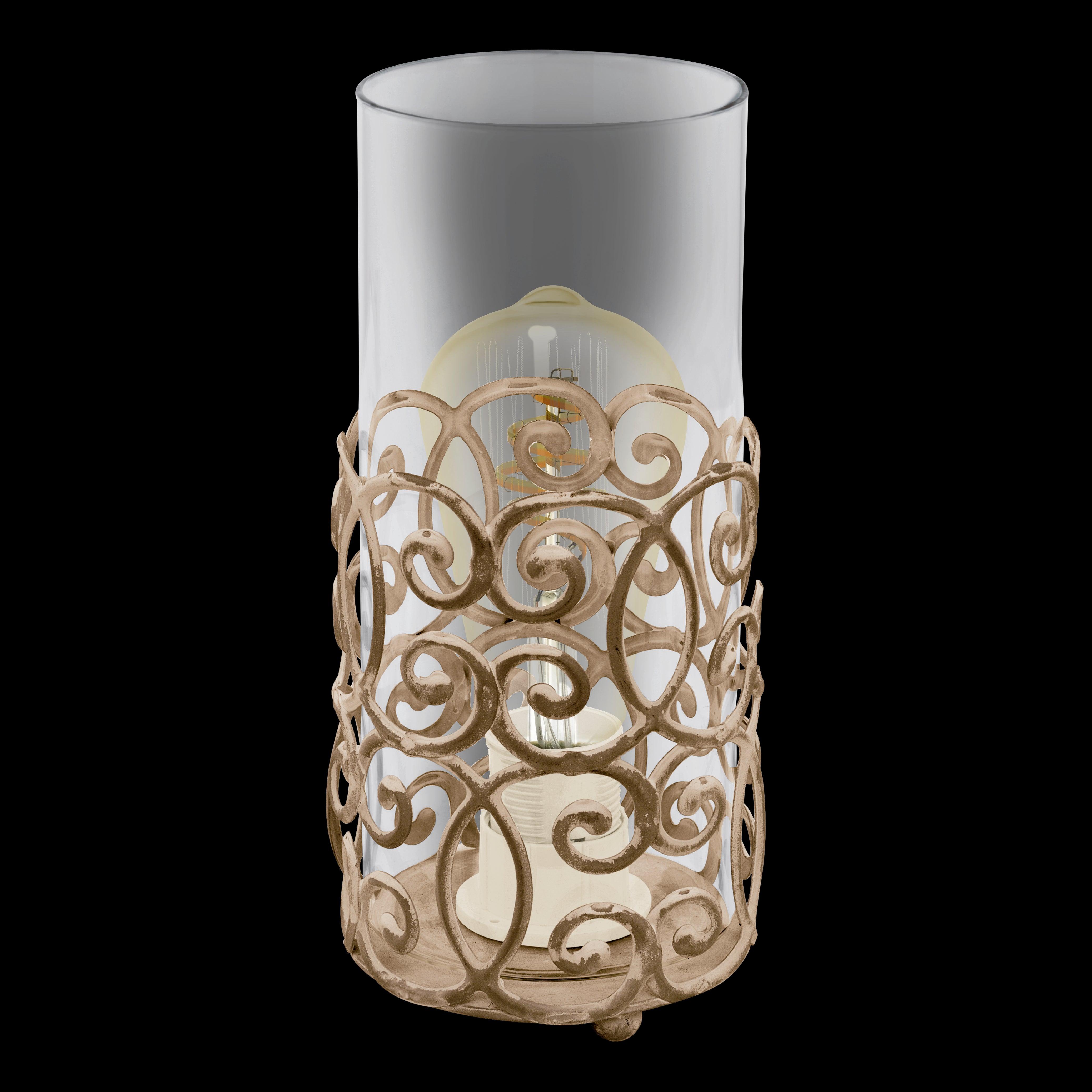 eglo cardigan clear glass brown metal table lamp Kitchen Lighting Close Up
