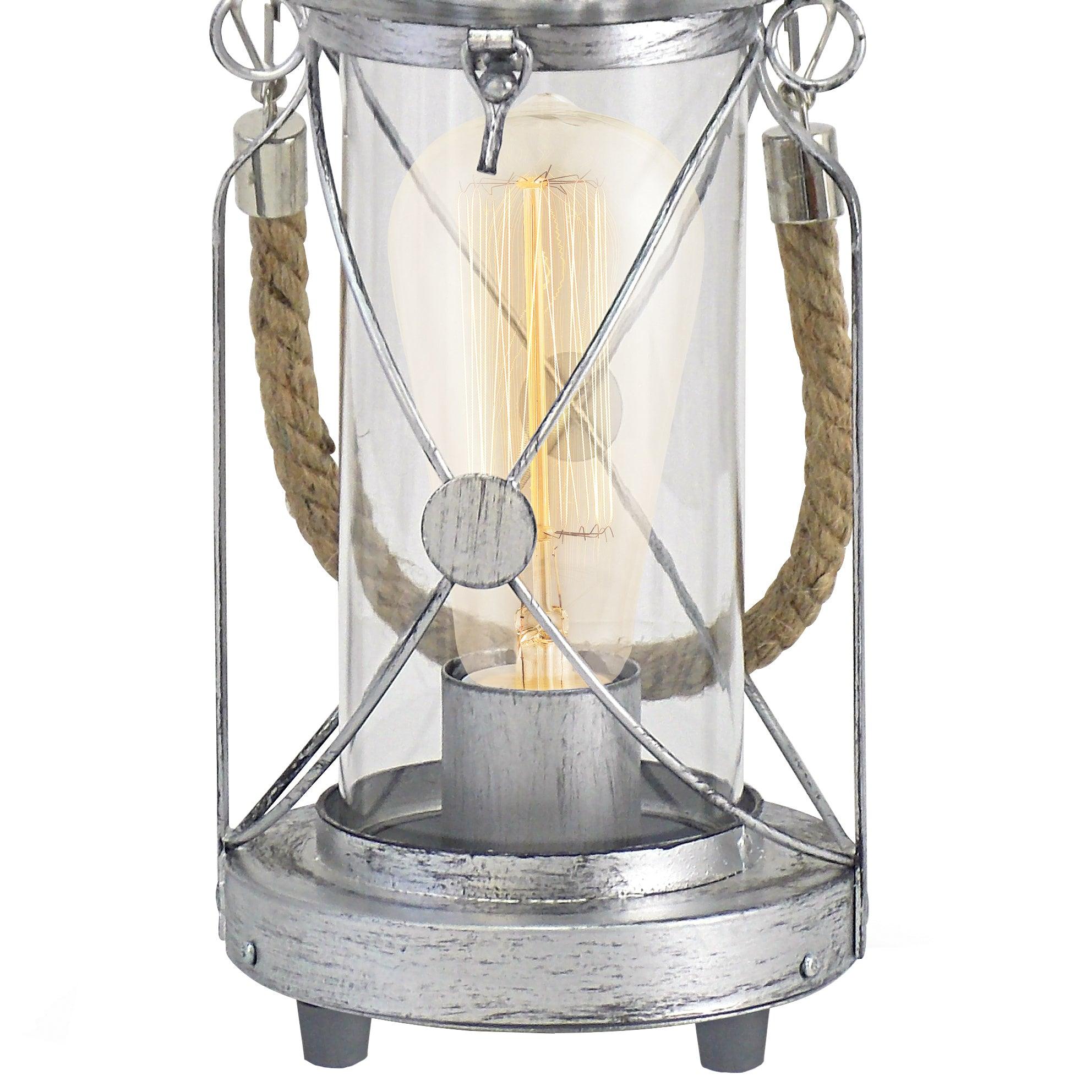 eglo bradford silver lantern design table lamp hallway lighting 