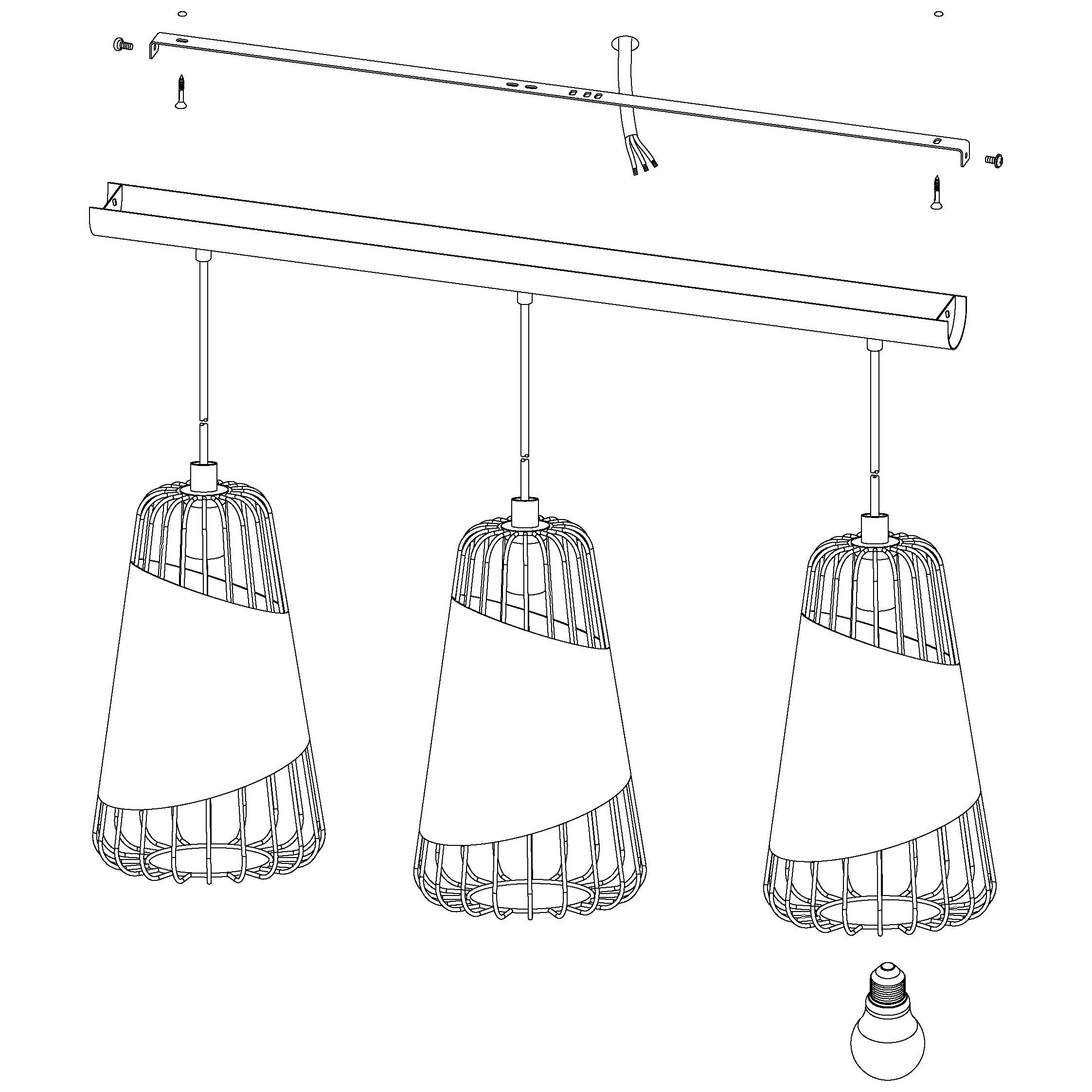 eglo austell 3 light black gold wire framed ceiling pendant kitchen lighting 