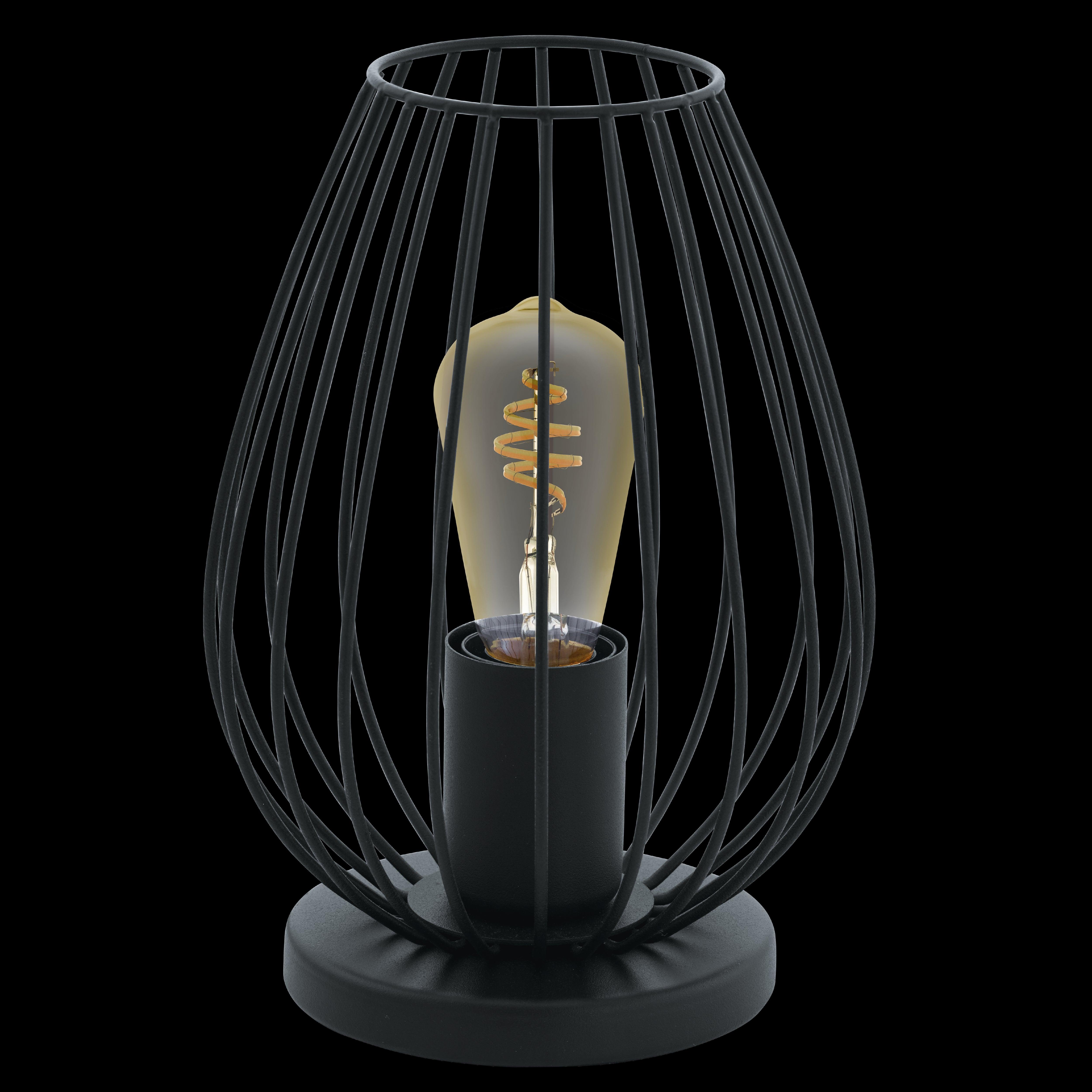 eglo newtown black wire table lamp living room close up