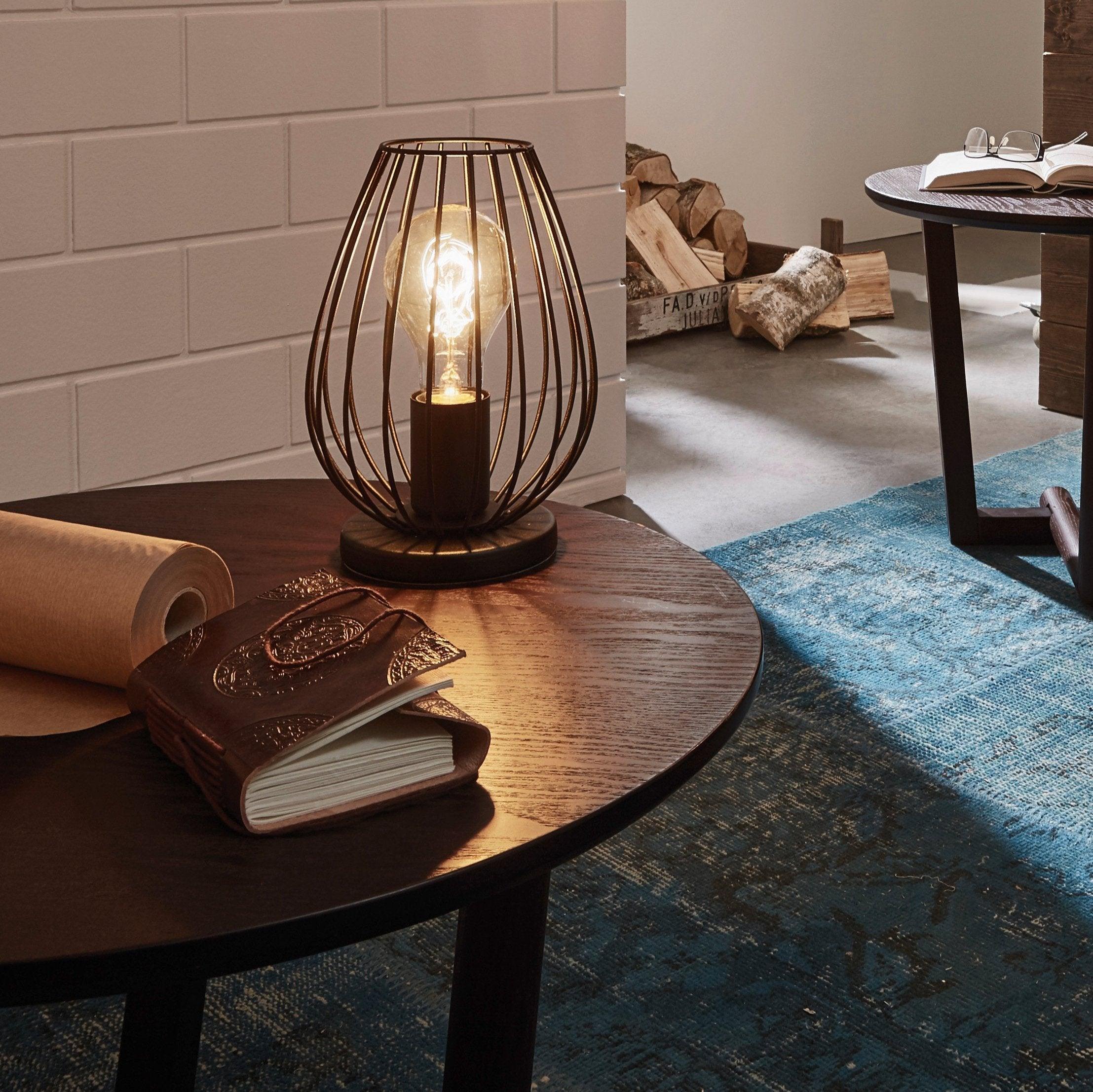 eglo newtown black wire table lamp living room image