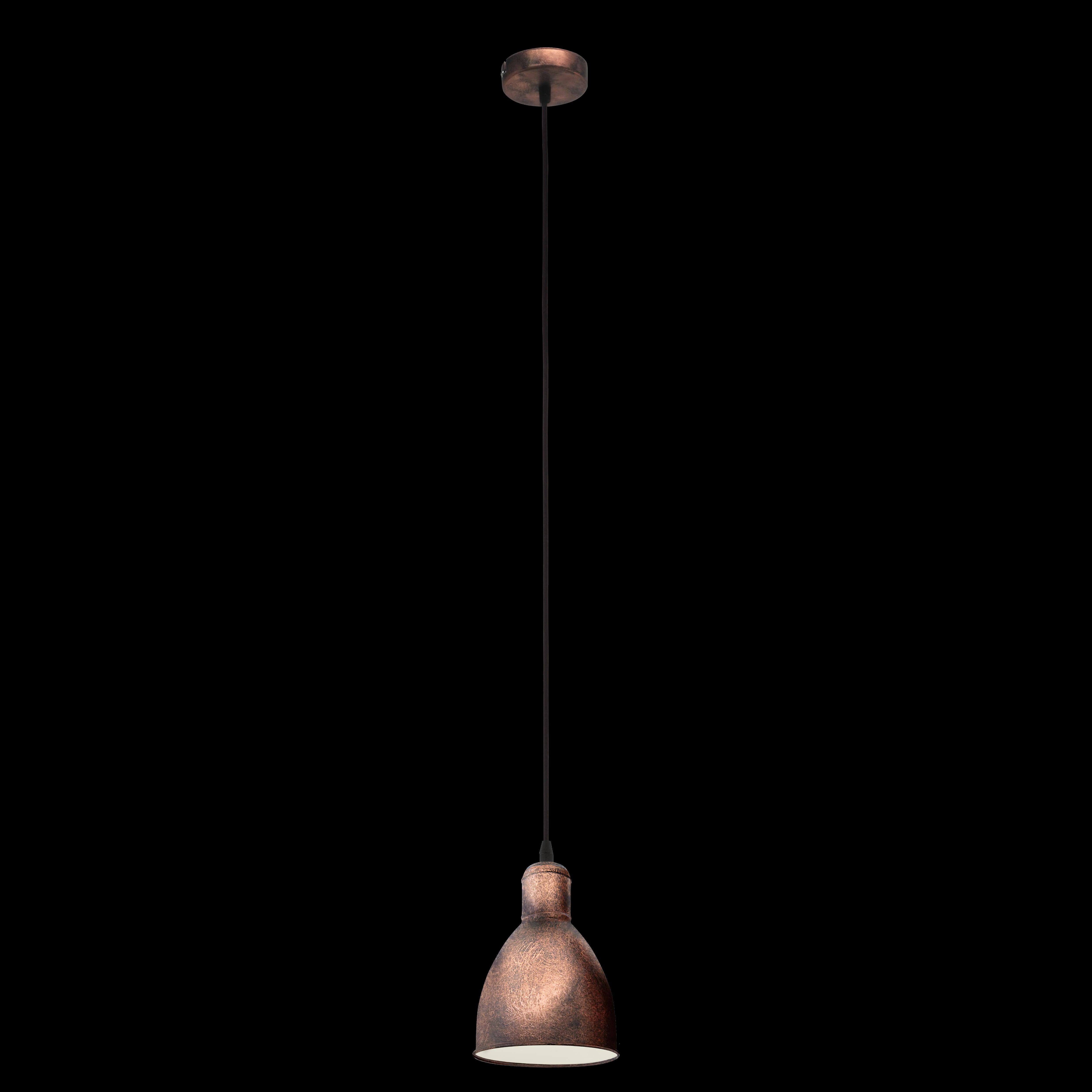 eglo priddy 1 antique copper round metal industrial ceiling pendant kitchen lighting 