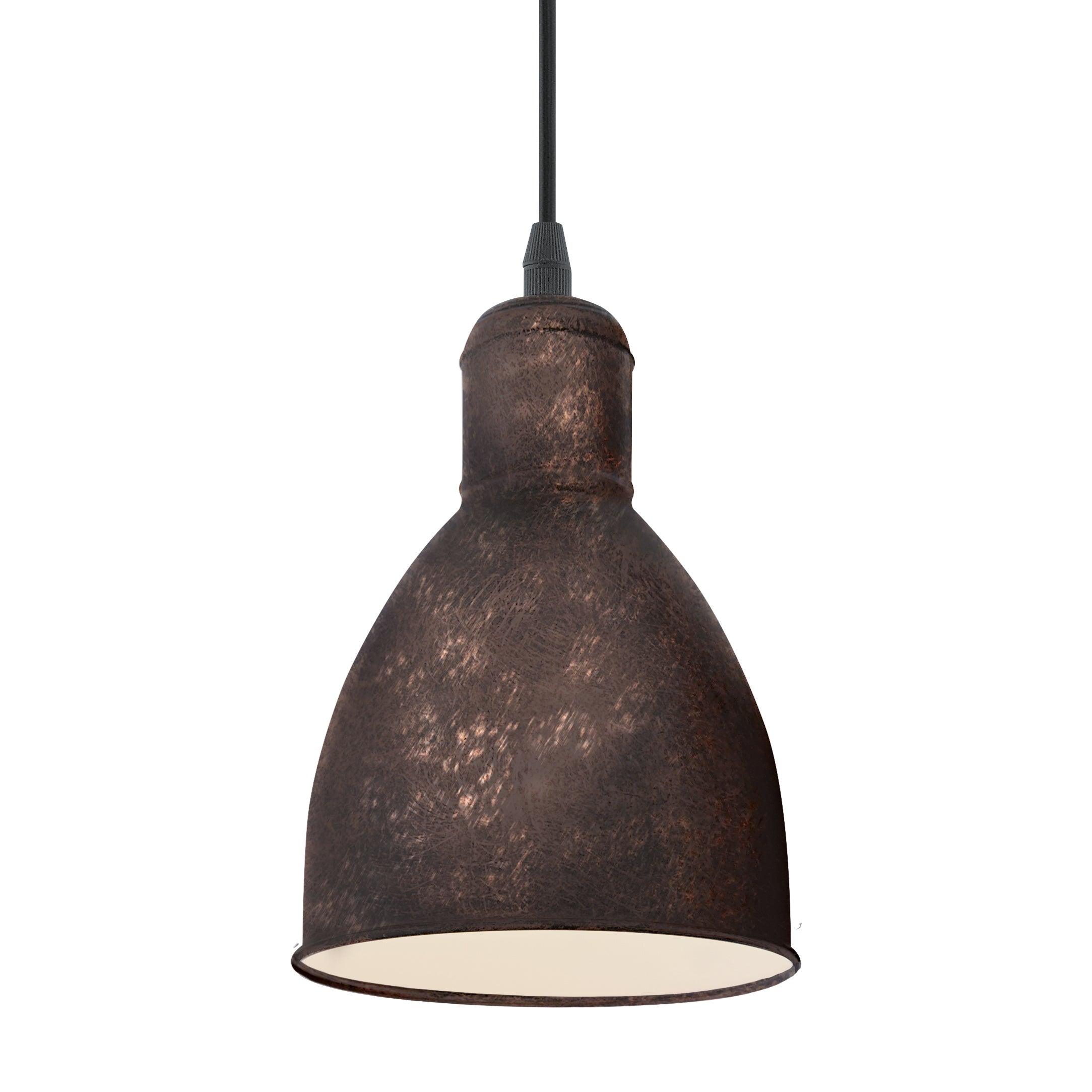 eglo priddy 1 antique copper round metal industrial ceiling pendant hallway lighting 