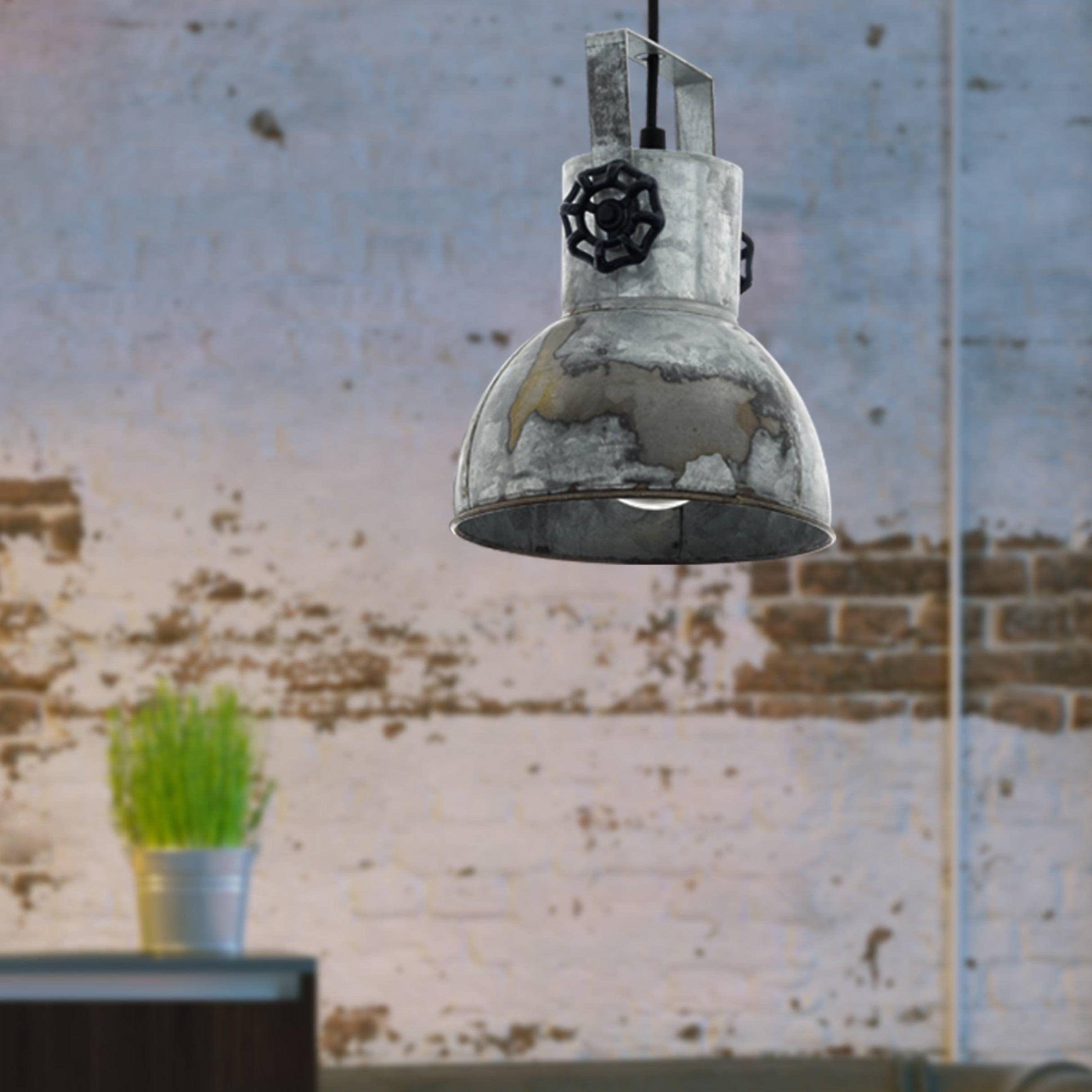 eglo barnstaple distressed steel ceiling pendant living room image