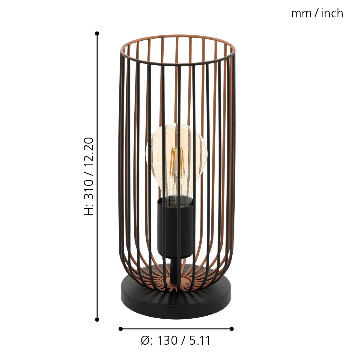 eglo roccamena black copper wire table lamp living room image