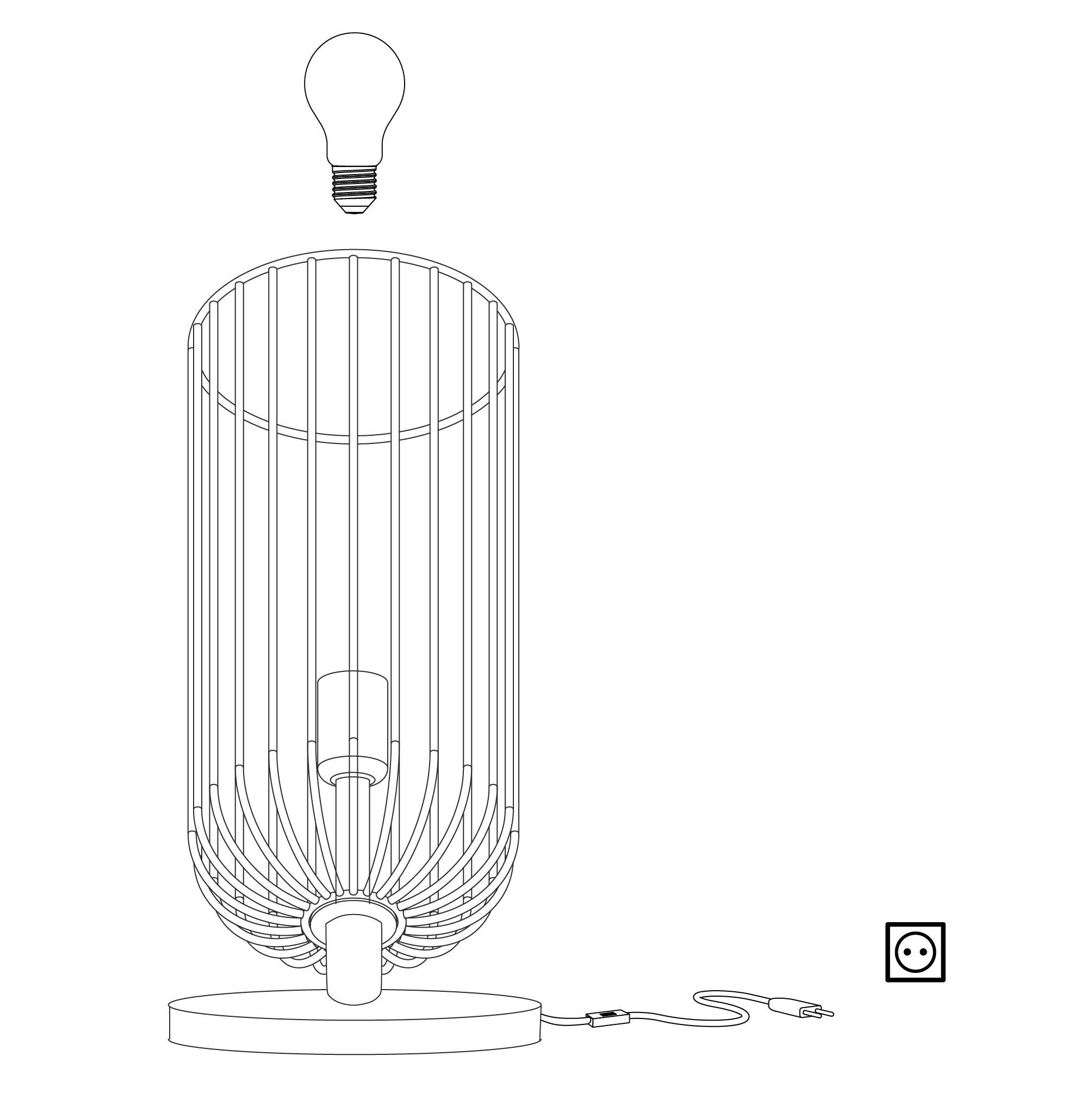 eglo roccamena black copper wire table lamp living room close up