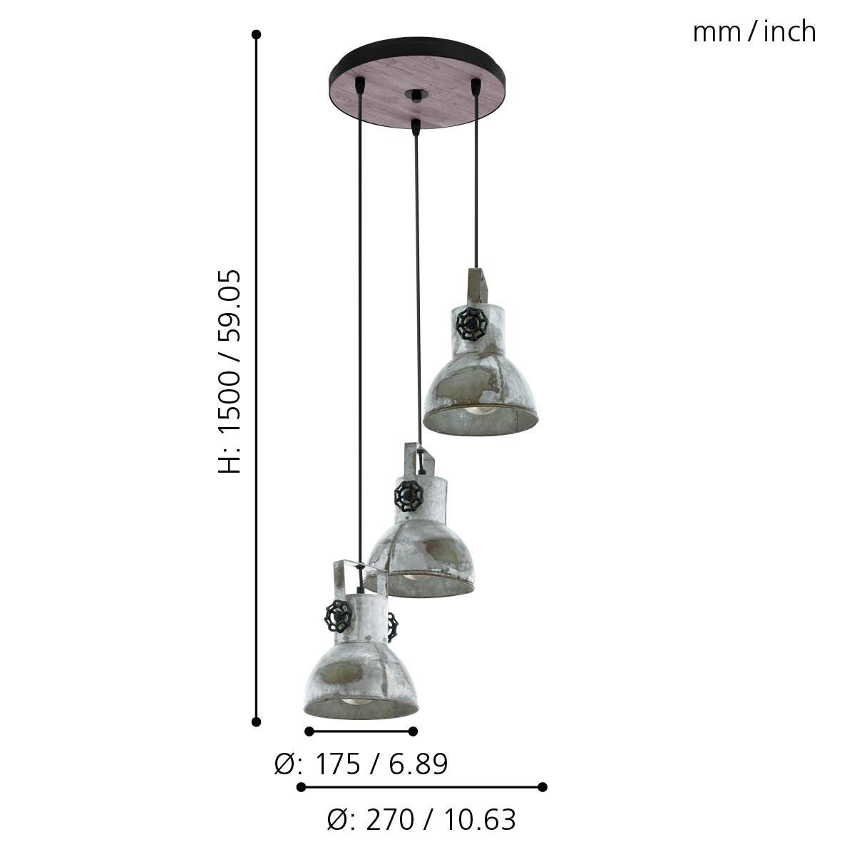eglo barnstaple 3 light distressed steel ceiling pendant kitchen lighting 
