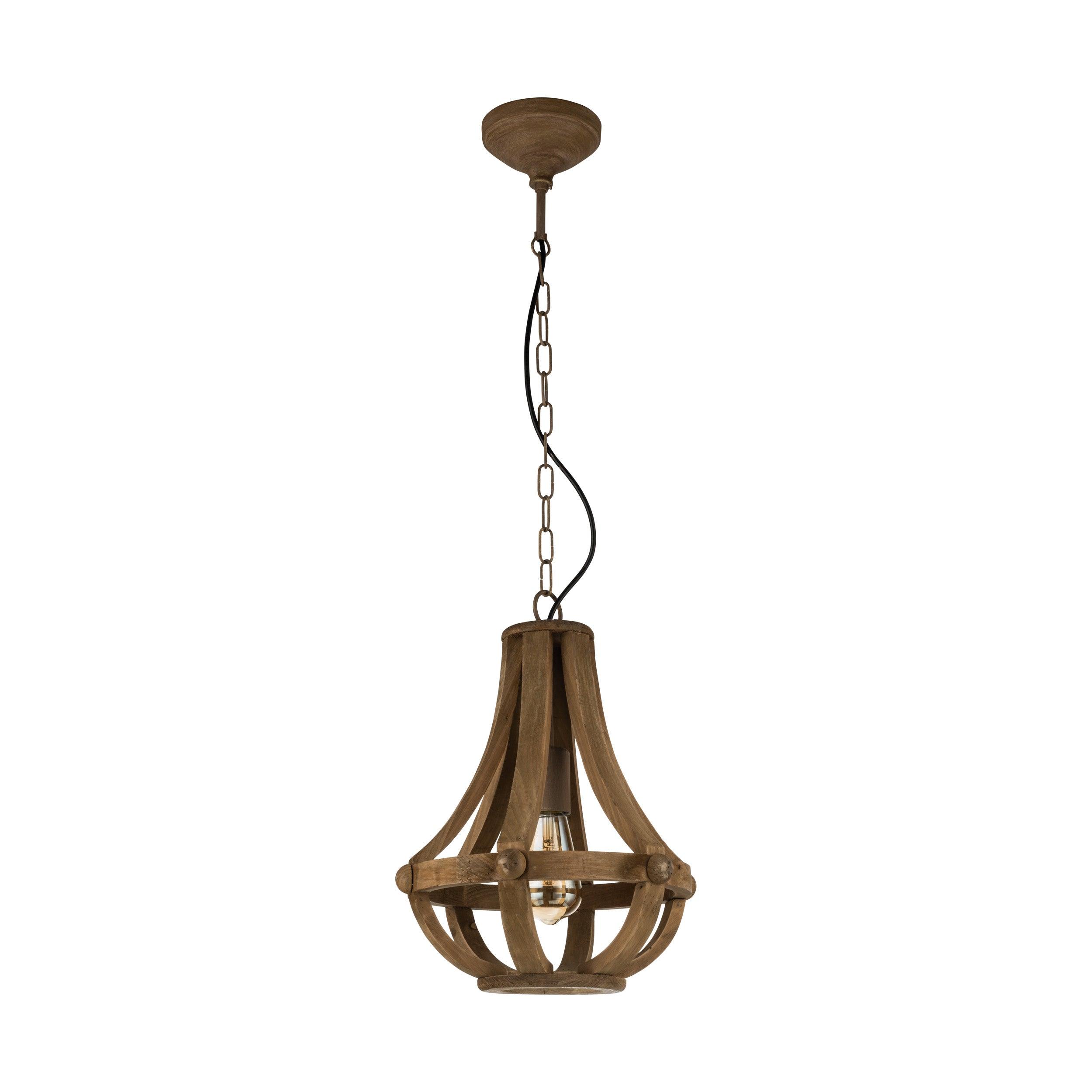 eglo kinross brown wood ceiling pendant living room image