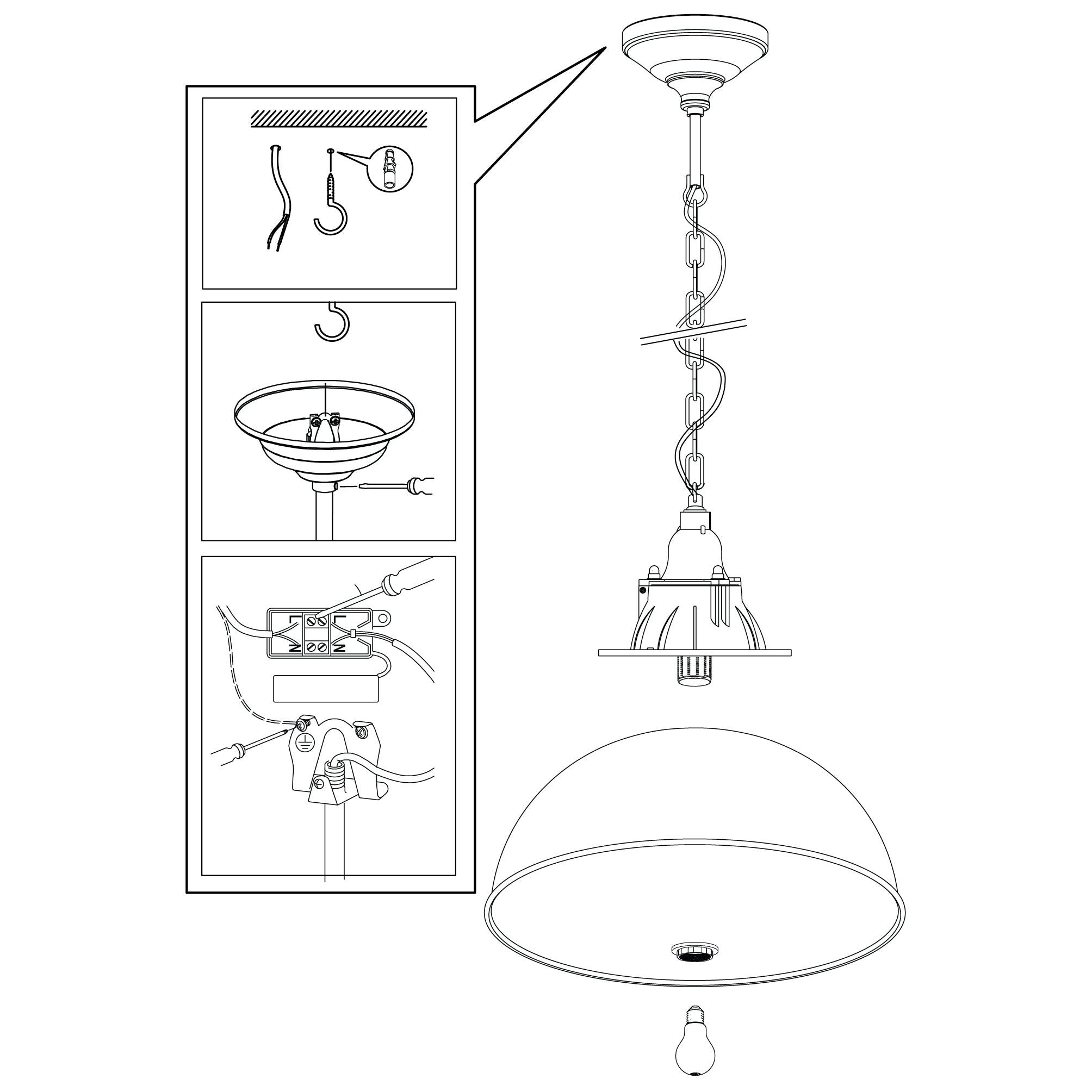 eglo grantham 1 antique brown steel ceiling pendant hallway lighting 