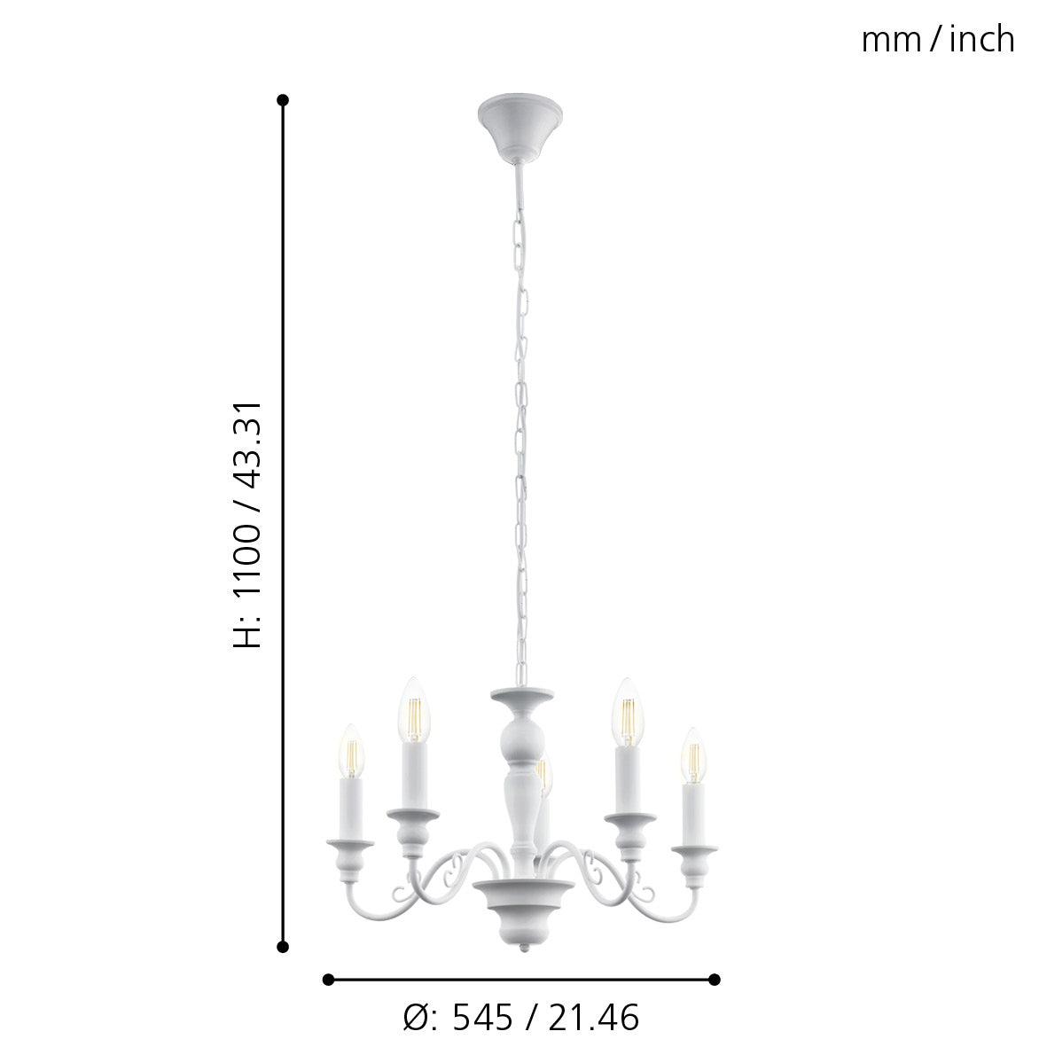 eglo caposile 5 white curved arm ceiling pendant kitchen lighting 